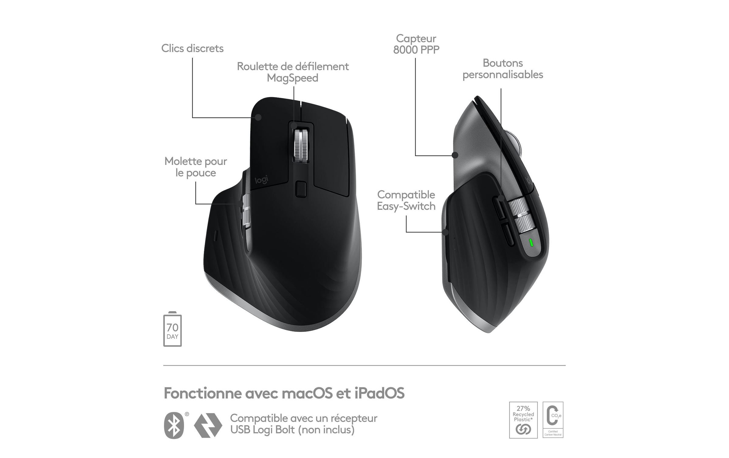 Logitech Maus »MX Master 3S«, Bluetooth