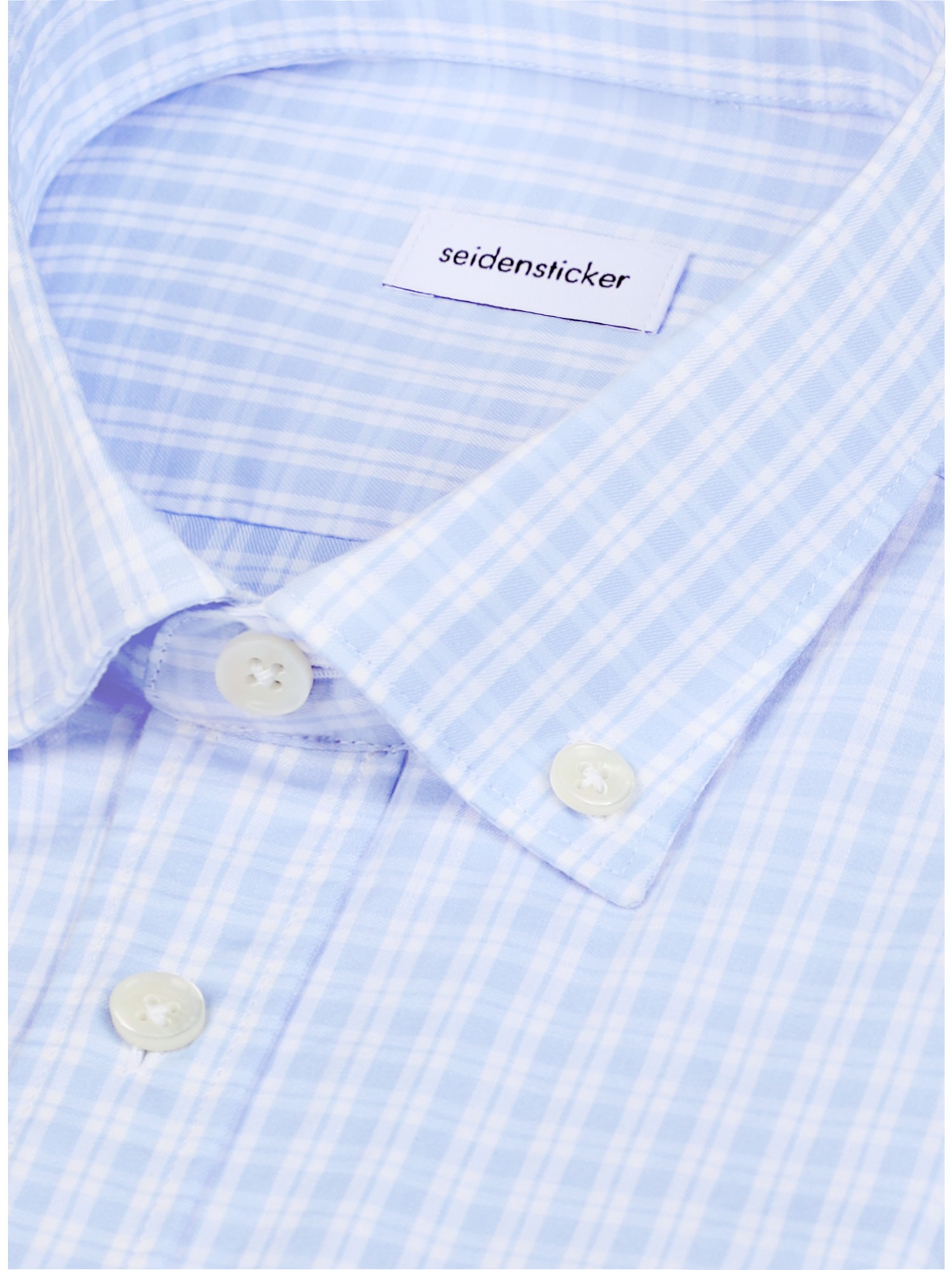 seidensticker Businesshemd Regular 1/1 Button-Down-Kragen Karo