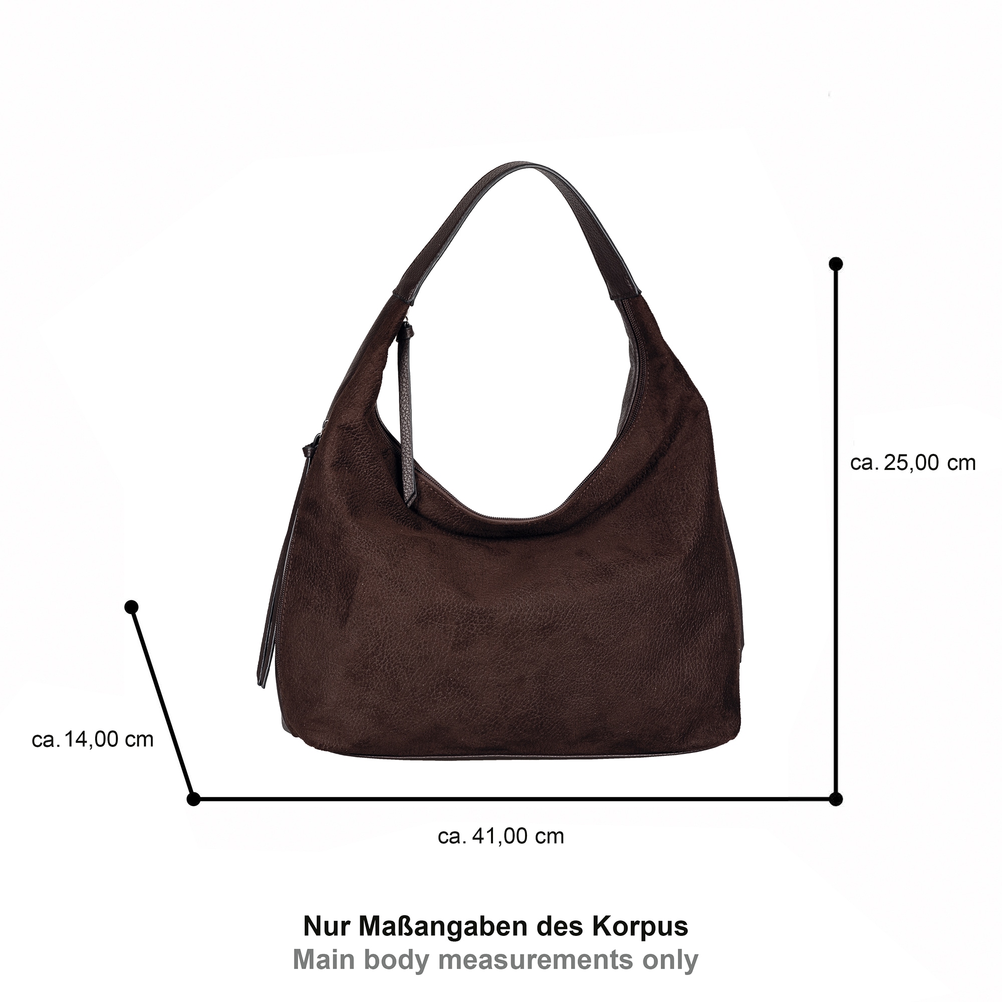 TOM TAILOR Hobo »Aiana« Damen Handtasche, mit Fransen-Reissverschluss