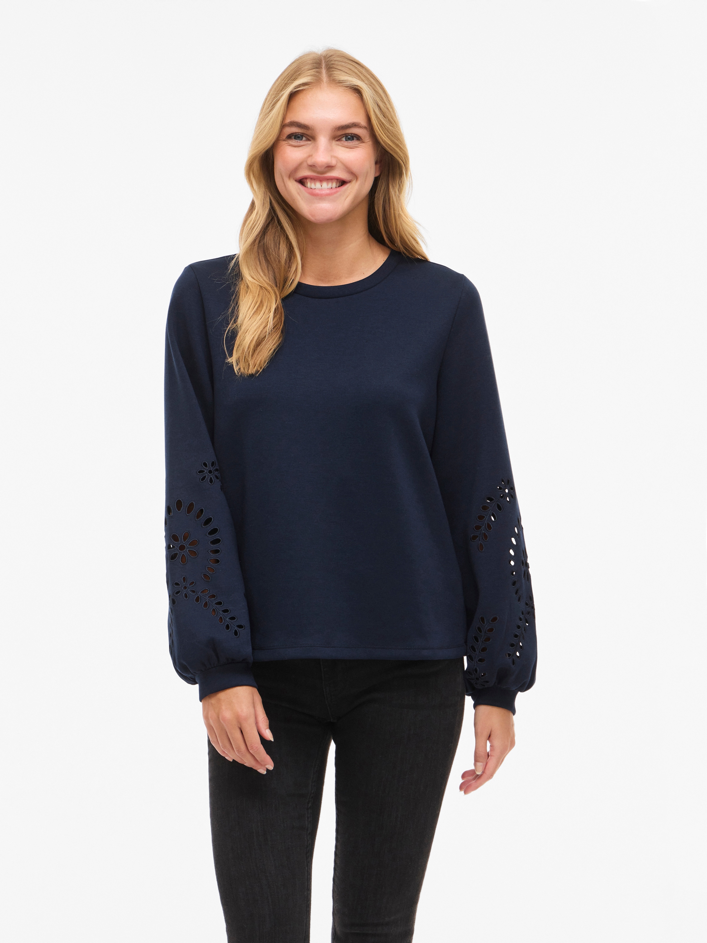 Image of Vila Sweatshirt "VISANDY L/S DETAIL SWEAT TOP - NOOS", Viskosemischung, regular fit