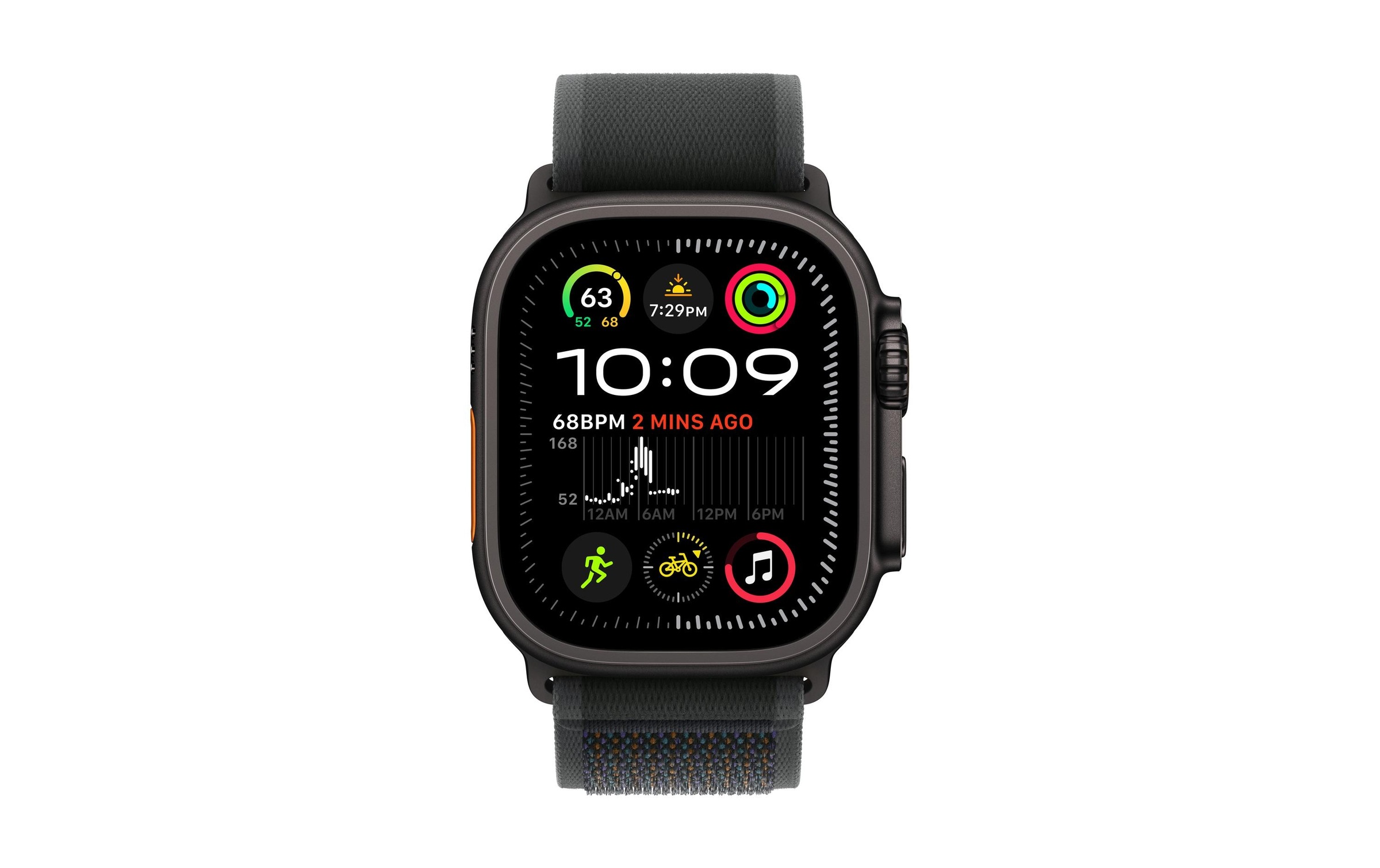 Apple Smartwatch-Armband Trail Loop, 49 mm, Schwarz/ Titan Schwarz