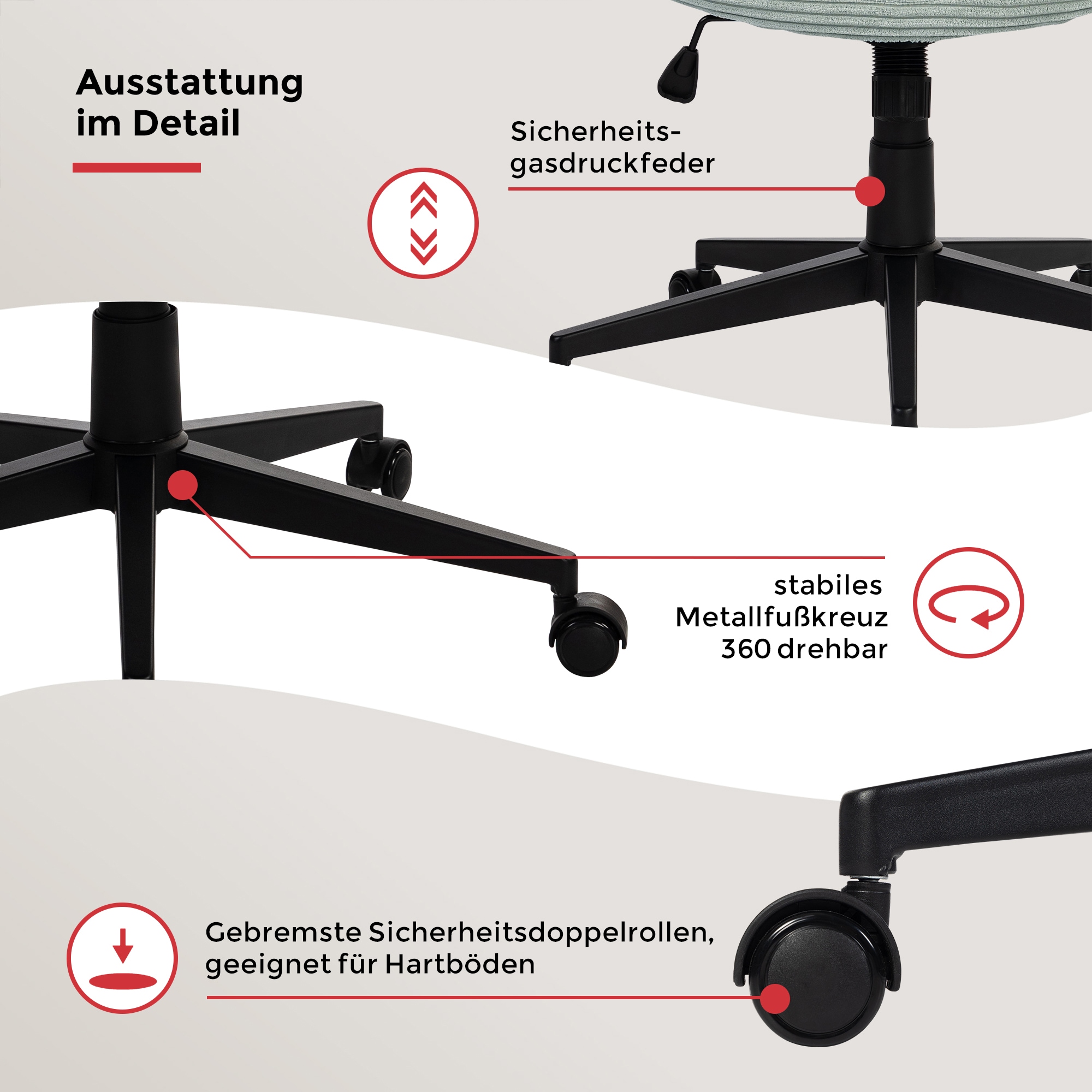Duo Collection Chaise pivotante »Tilo« () 1 cuisréglage hauteur d’assise, mécanisme basculant, roulettes doubles de sécurité