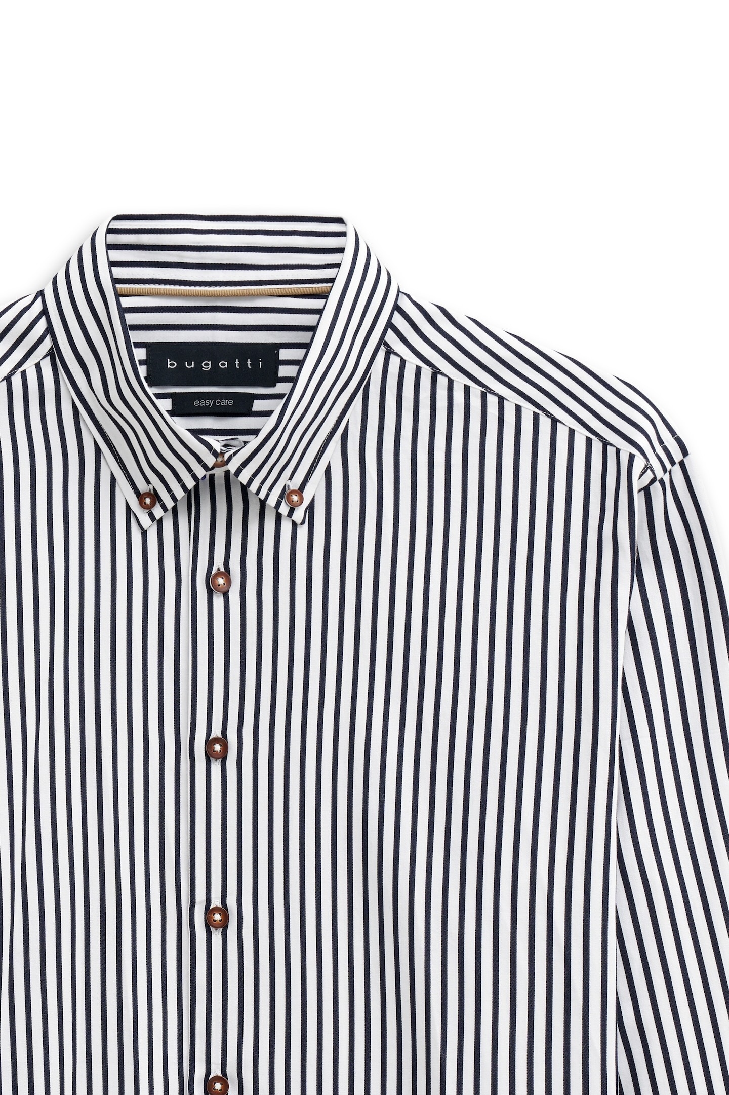 bugatti Langarmhemd »Easy Care« gestreift mit Button-Down und aus Baumwolle