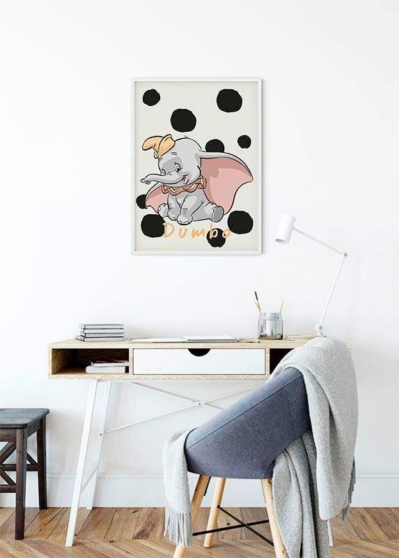 Komar Bild »Dumbo Dots«, Disney, (1 St.), Wandbild zur Dekoration im Kinderzimmer - ohne Rahmen