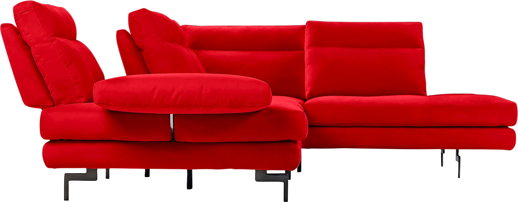 CALIA ITALIA Ecksofa »Toby Wing, L-Form, Designsofa mit sensationellem Sitzkomfort«, Sitztiefenverstellung, funktionale Ecke, Füsse in schwarz matt