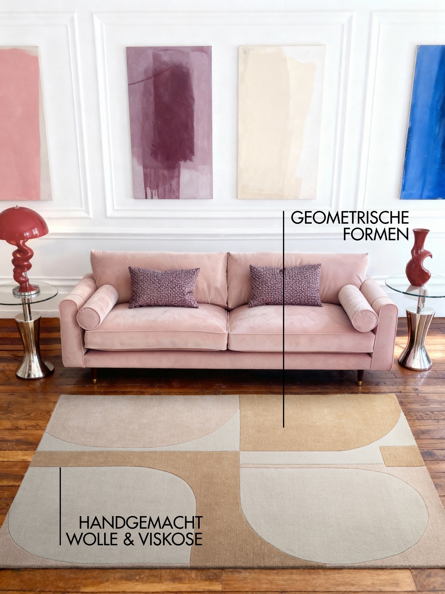 Ted Baker Tapis en laine »Windmill« Rectangulaire 15 mm Höhe Laine, tapis naturel, fait main, salon, chambre à coucher, coloré