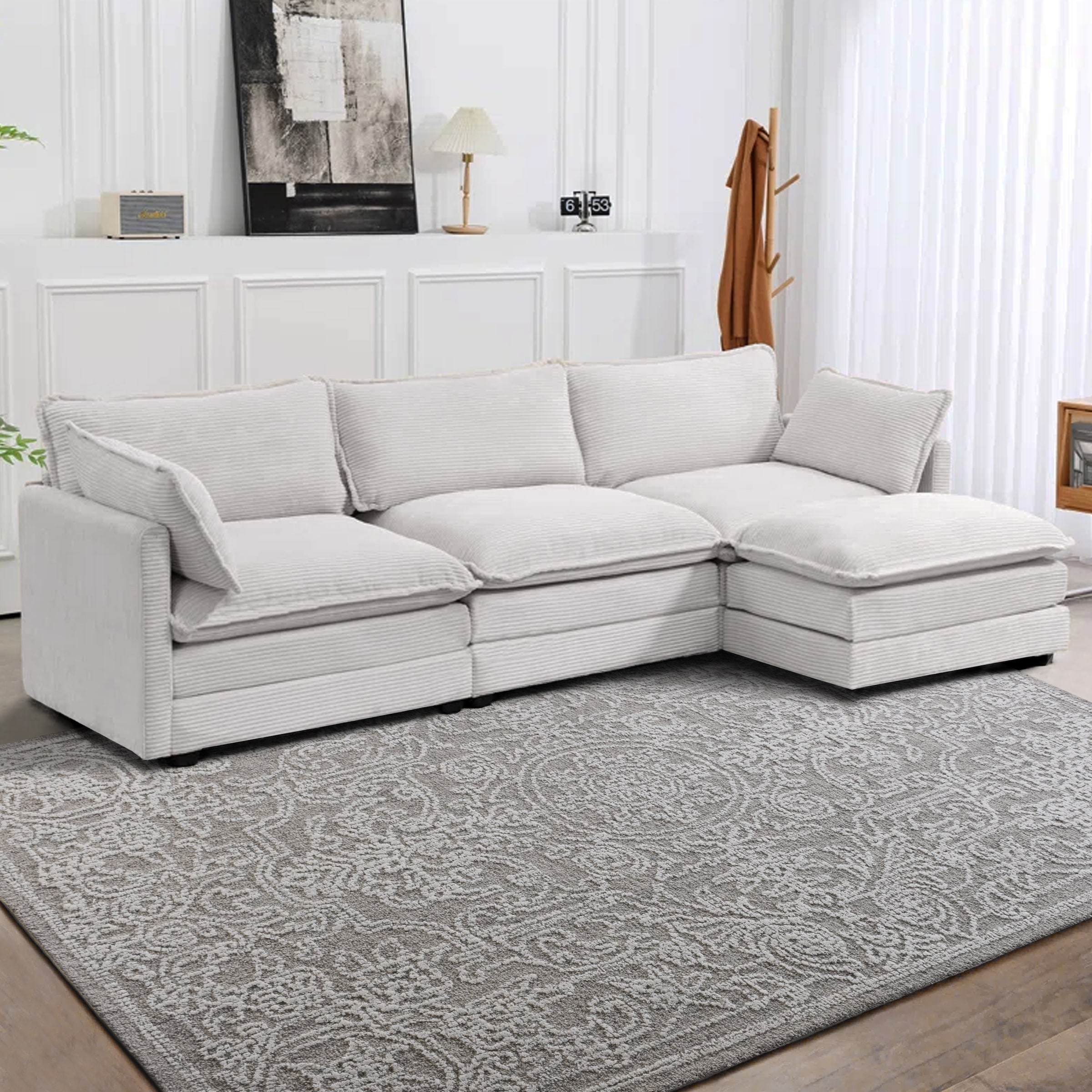 my home Wollteppich »Umea, handgewebt, Wolle, Hoch-Tief-Struktur«, rechteckig, 14 mm Höhe, einfarbig, Wolle, Handweb Teppich, Wohnzimmer, Schlafzimmer, Esszimmer