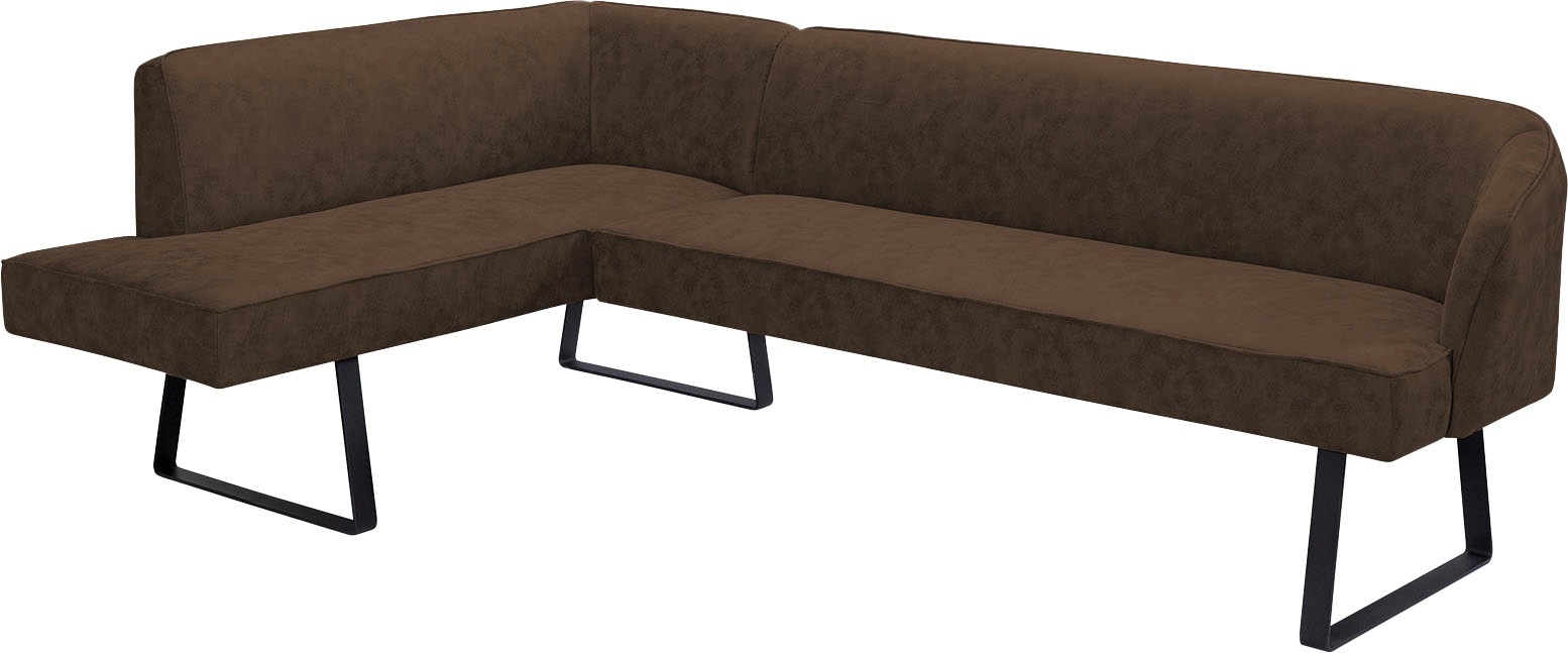 exxpo - sofa fashion Eckbank »Americano«, mit Keder und Metallfüssen, Bezug in verschiedenen Qualitäten
