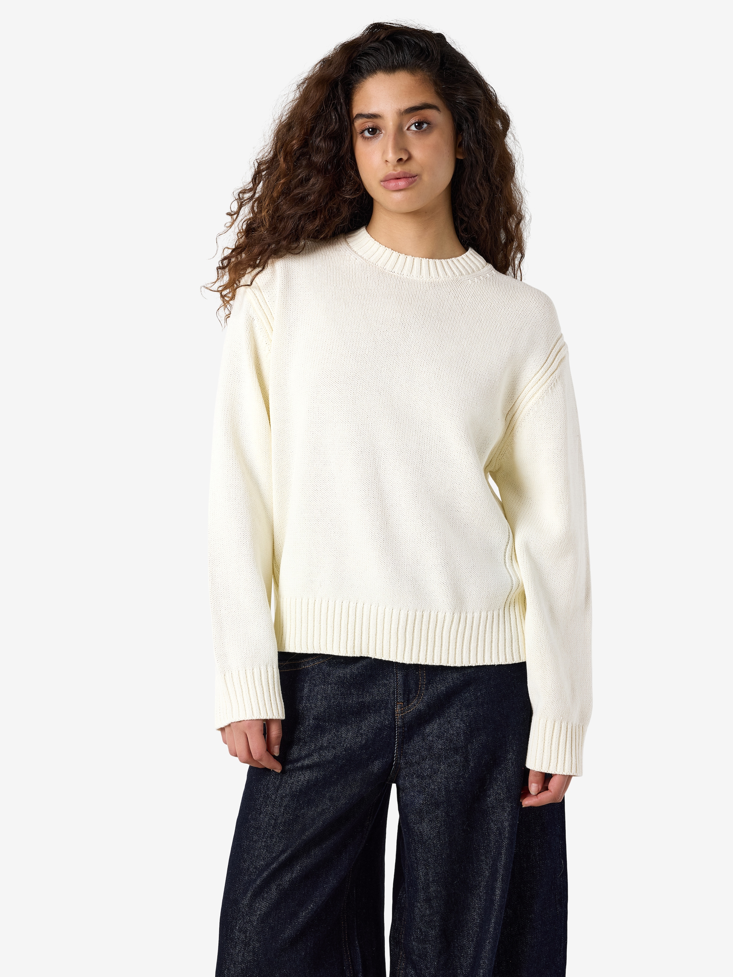 Image of Noisy may Rundhalspullover "NMDARA L/S O-NECK KNIT NOOS" Baumwollmischung, regular fit