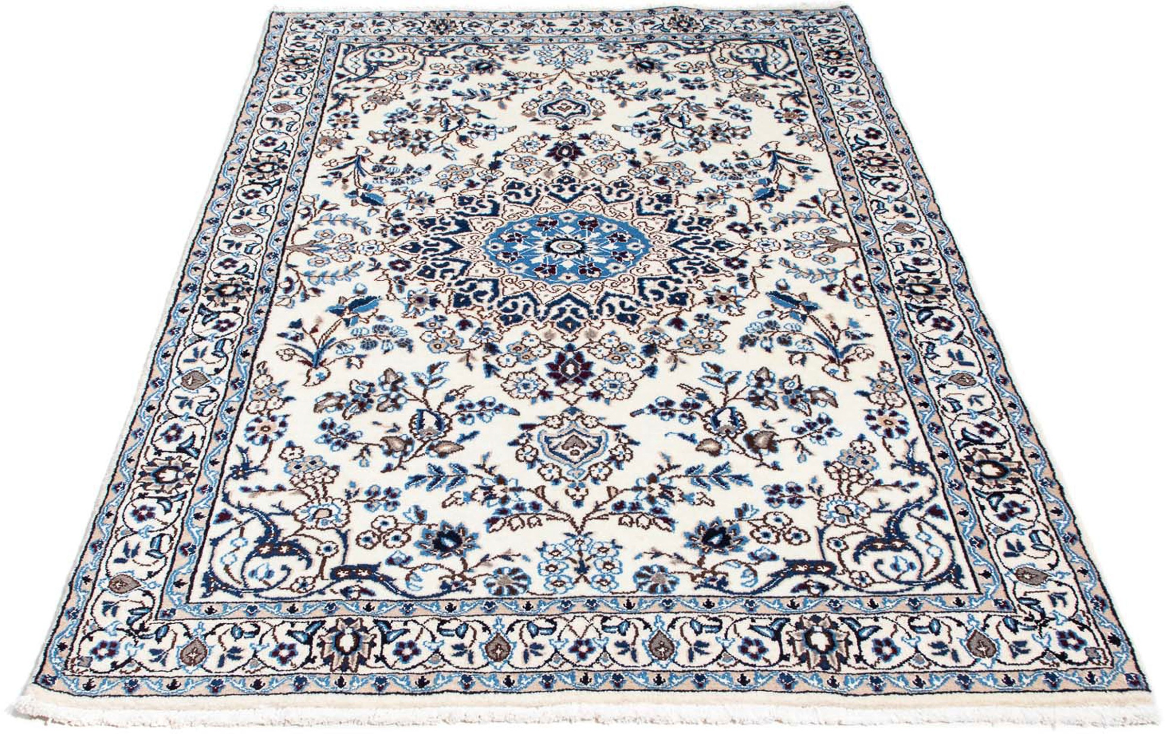 Image of morgenland Orientteppich »Perser - Nain - Royal - 187 x 114 cm - beige«, rechteckig, 10 mm Höhe, Wohnzimmer, Handgeknüpft, Einzelstück mit Zertifikat bei Ackermann Versand Schweiz