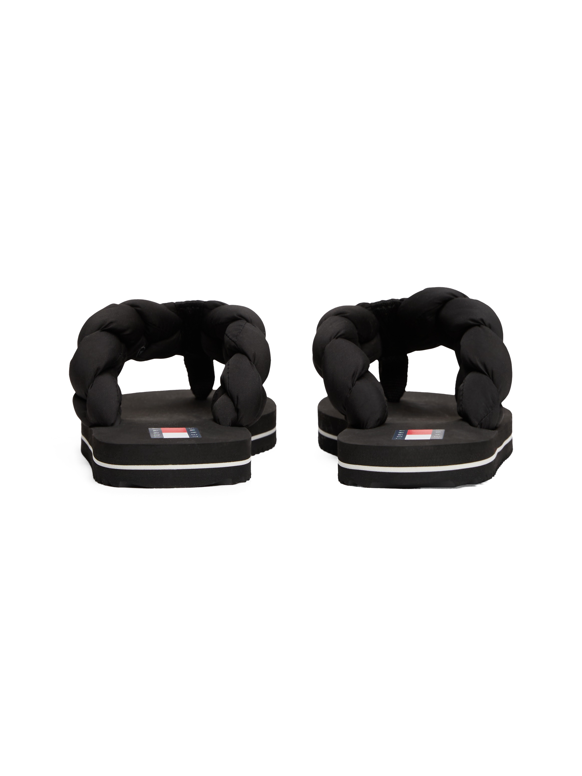 Tommy Jeans Zehentrenner »BRAIDED THONG BEACH SANDAL«  , Dianette, Sommerschuh mit geflochtener, wattierter Bandage