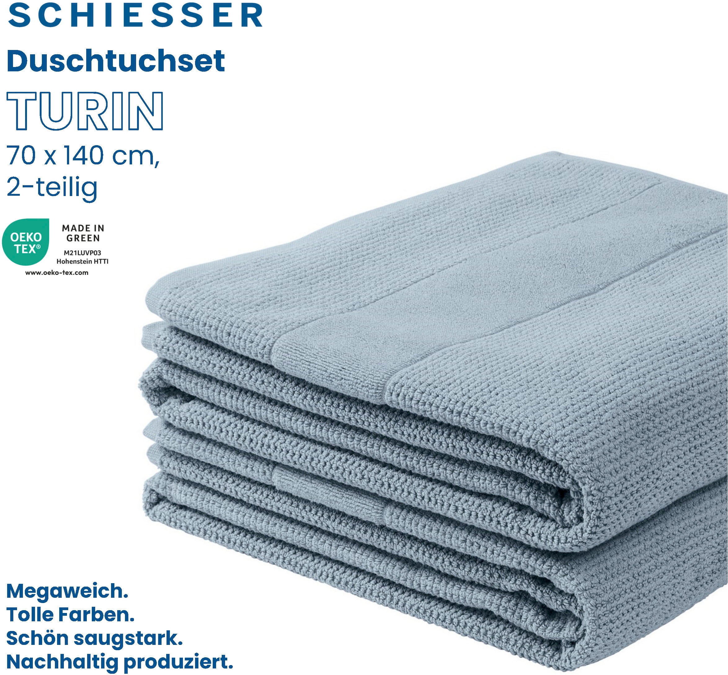 Schiesser Handtücher »Turin im 4er Set kaufen Baumwolle«, (2 100% OEKO-TEX®-zertifiziert St.), Reiskorn-Optik, aus günstig by IN MADE GREEN