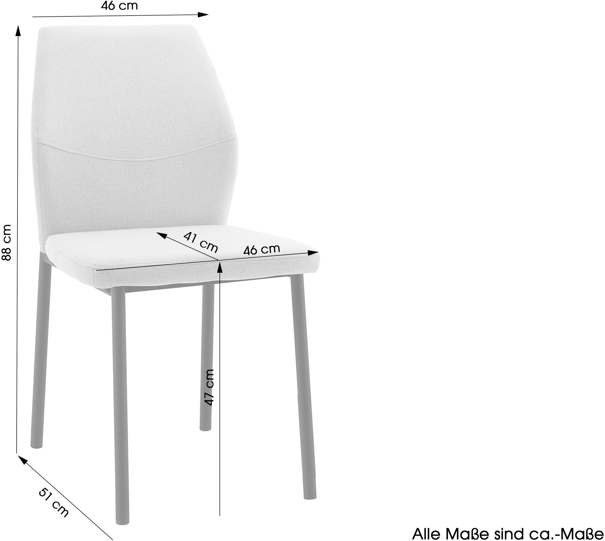 Home affaire Esszimmerstuhl »Lumos«, (Set), 4 St., Webstoff, Webstoff in vielen Farben erhältlich mit stabilem Metalluntergestell