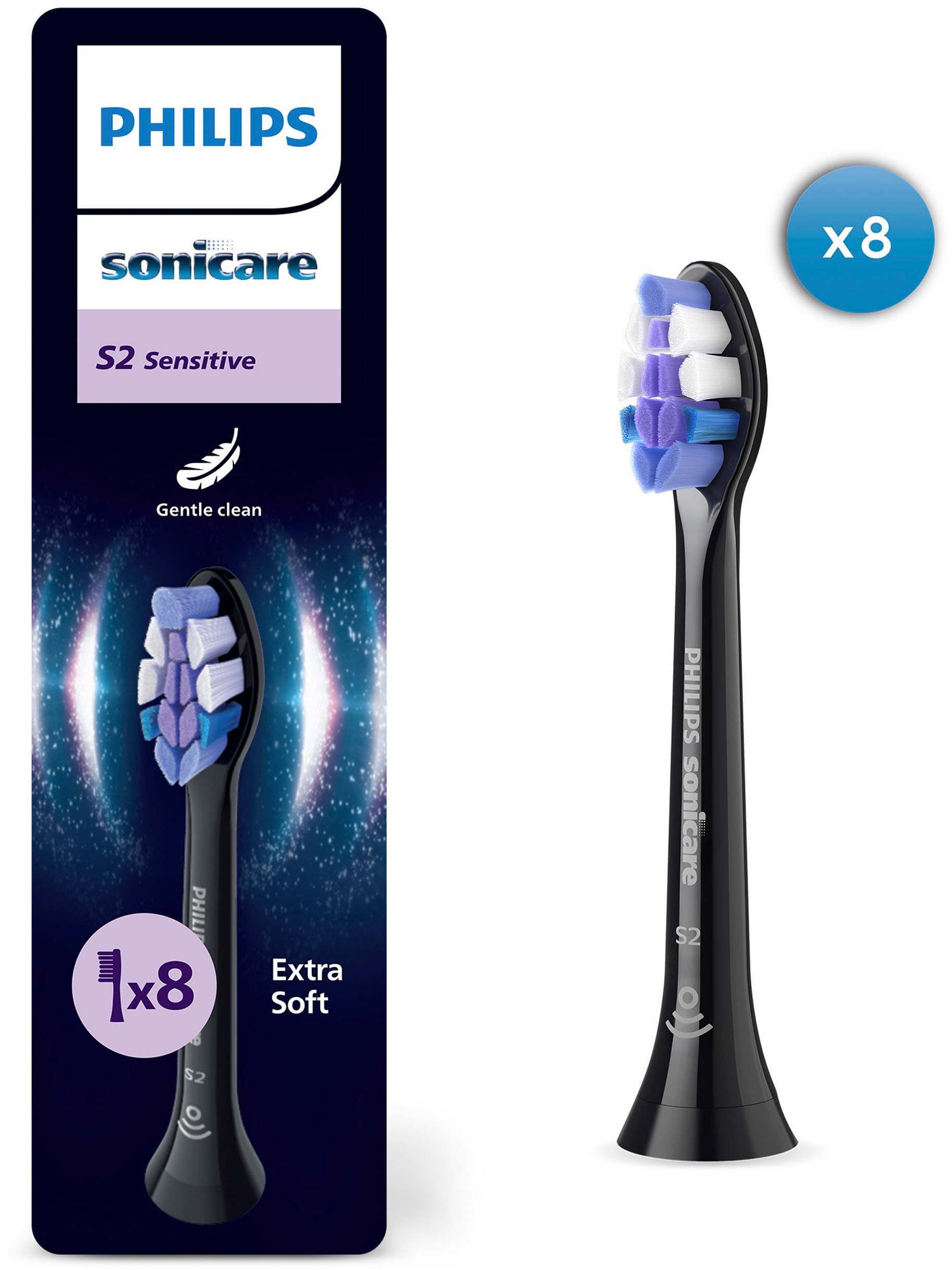 Image of Philips Sonicare Aufsteckbürsten "Sensitive" für sensible Zähne und Zahnfleisch, für jedes Sonicare Handstück