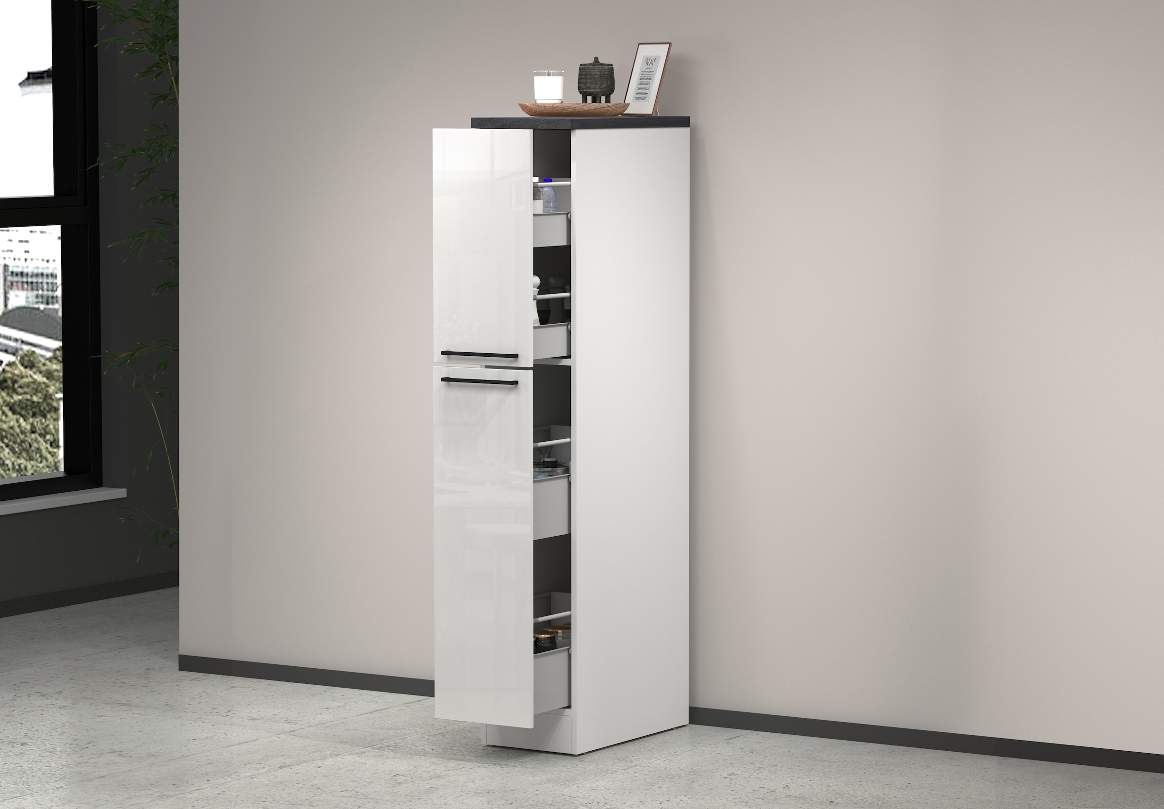 KOCHSTATION Armoire à pharmacie »KS-Sole« Largeur 30 cm, 2 tiroirs,