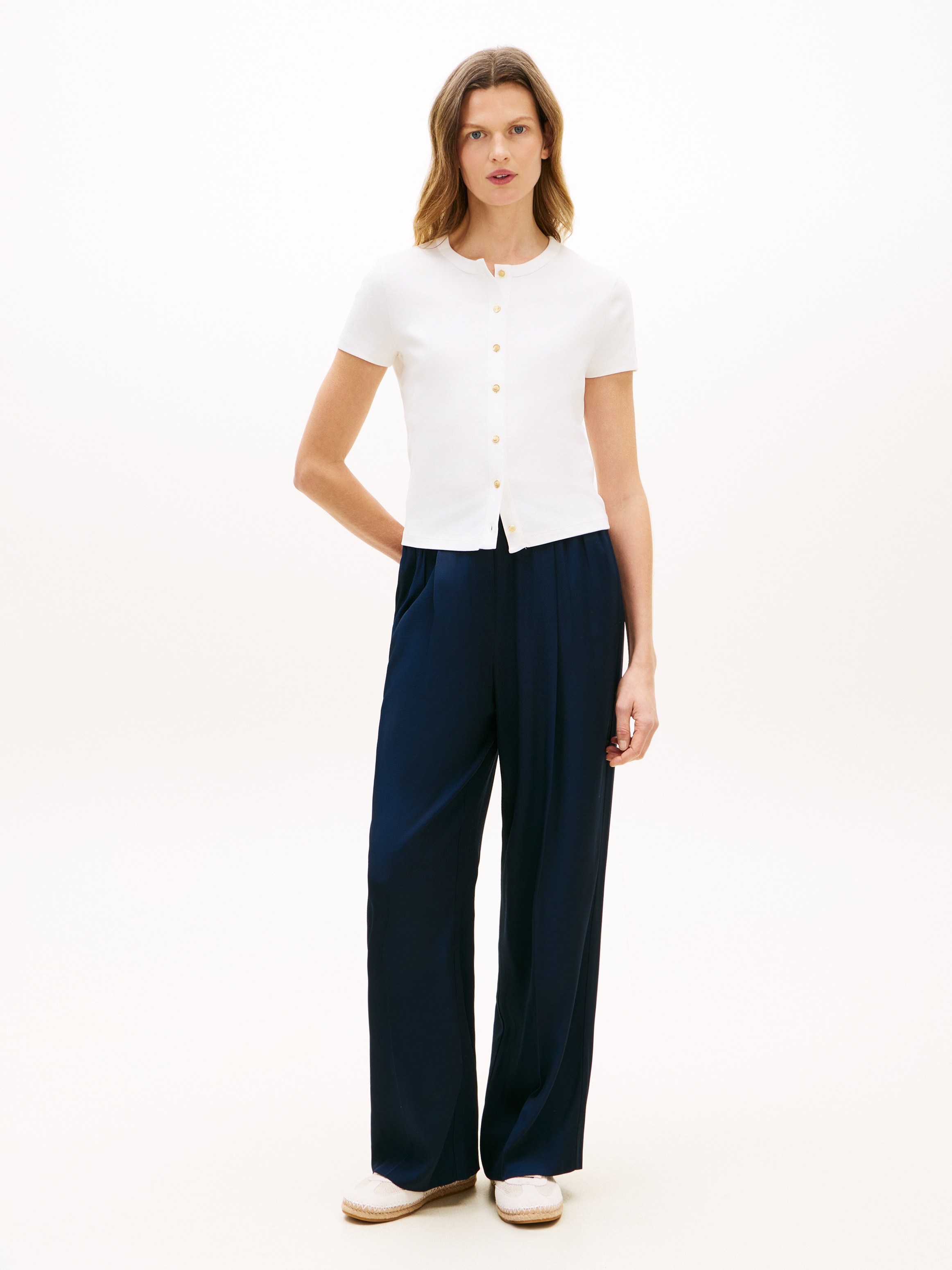 Tommy Hilfiger T-shirt à manches courtes »GOLD BUTTON SLIM SS TEE«