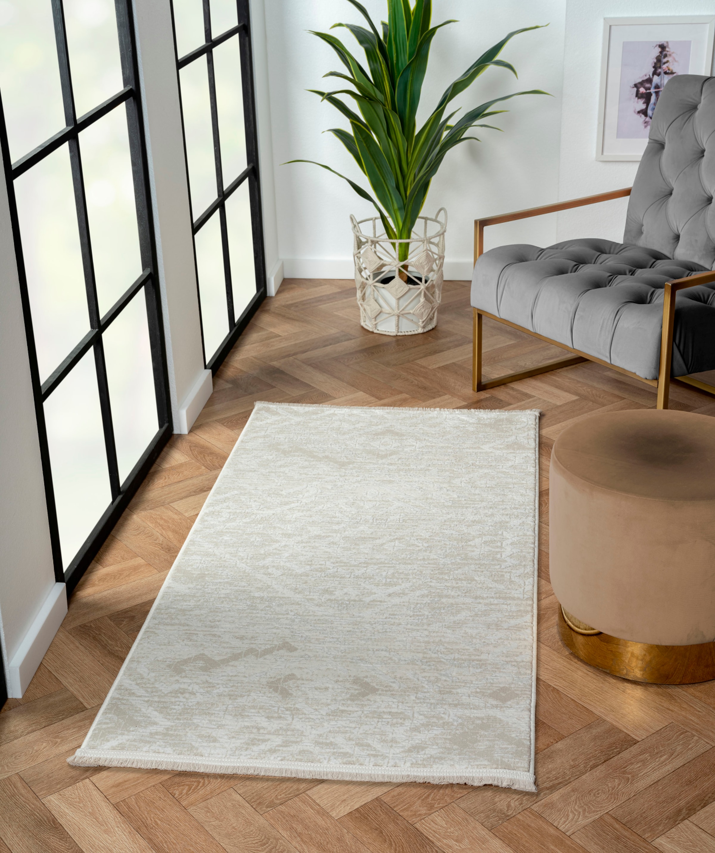 Myflair Möbel & Accessoires Teppich »My Type 2, LAGERRÄUMUNG!« rechteckig 10 mm Höhe Kurzflor, Ethno-Style, besonders weich durch Microfaser, mit Fransen