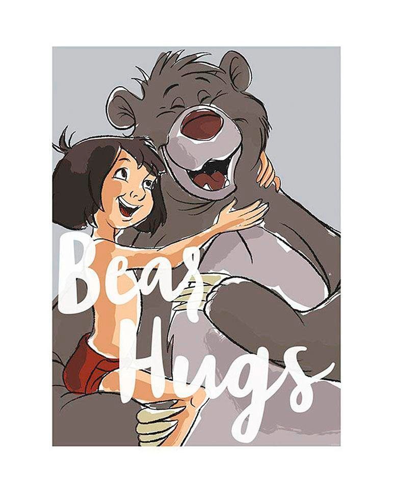 Image of Komar Bild "Bear Hug" Disney 1 Stk. tlg. Wandbild zur Dekoration im Kinderzimmer - ohne Rahmen