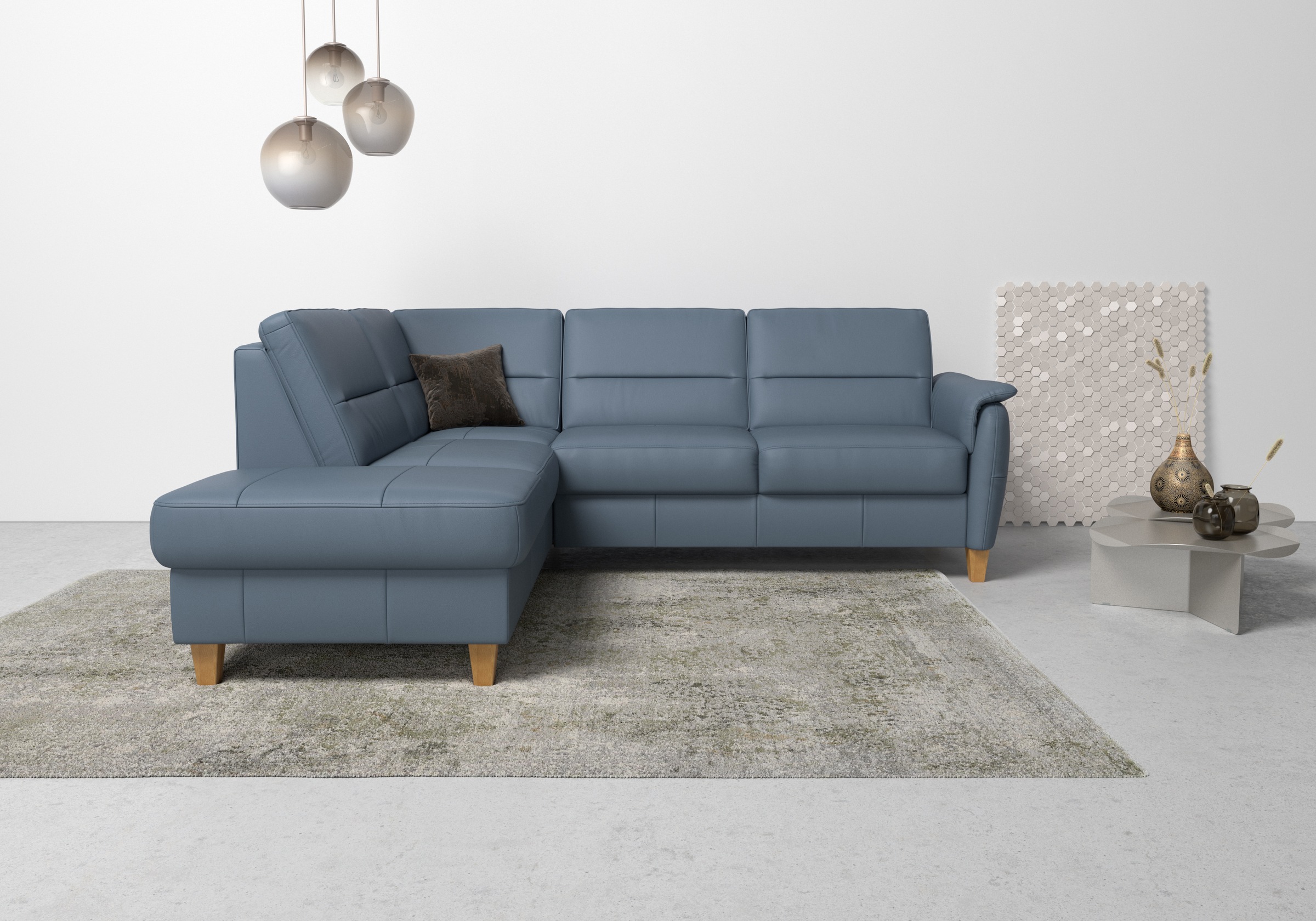 Home affaire Ecksofa »Palmera L-Form«, Federkern, wahlweise mit Bettfunktion und mit/ohne Stauraum
