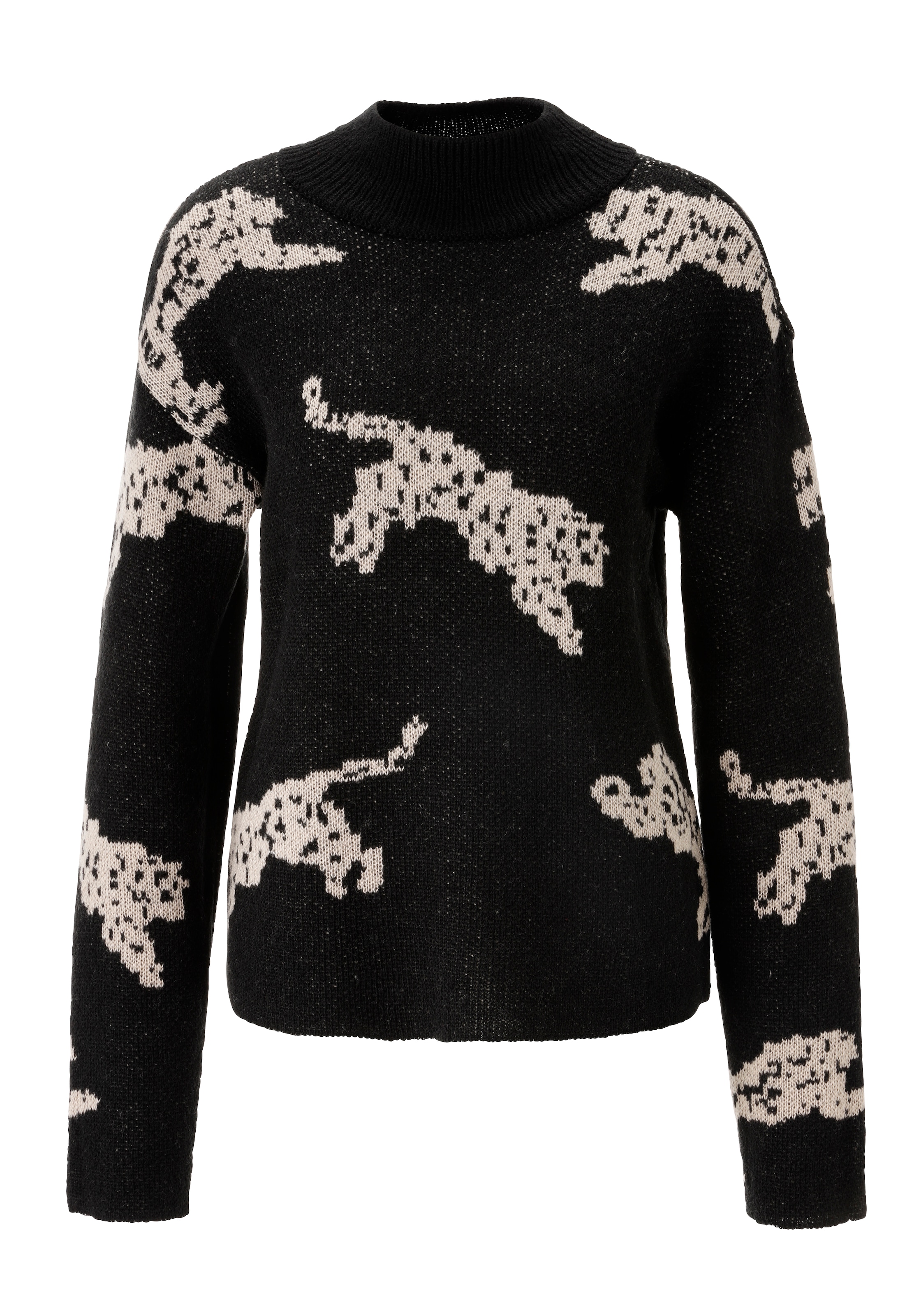 Aniston CASUAL Strickpullover, mit eingestrickten Leoparden - NEUE KOLLEKTION
