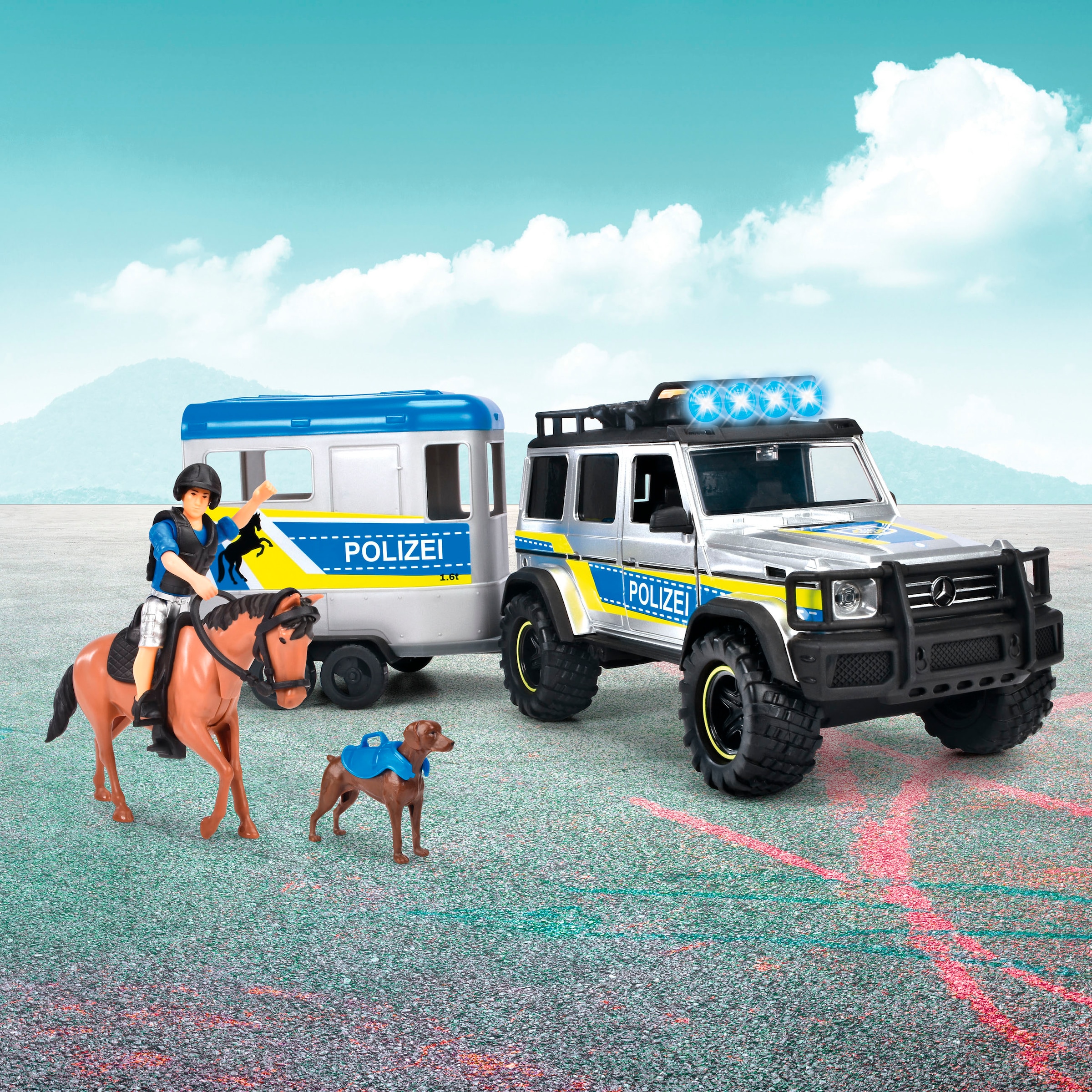 Dickie Toys Voiture-jouet »Police Horse Trailer« mit Licht und Sound