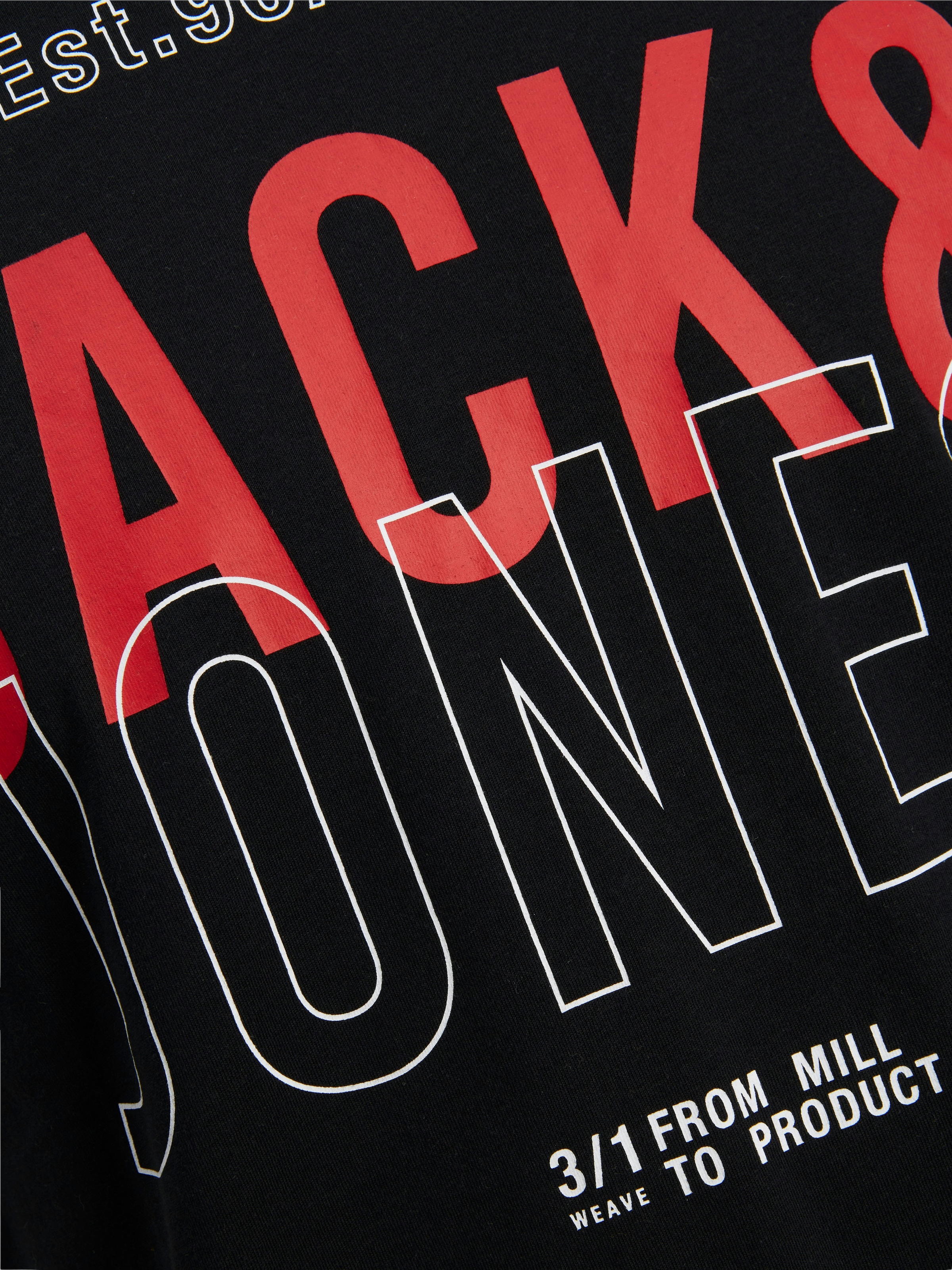 Jack & Jones T-shirt »JCOKOMPO Kurzarm-Design mit Print und optimaler Passform« Print, modisch, regular fit, Baumwolle, Rundhals