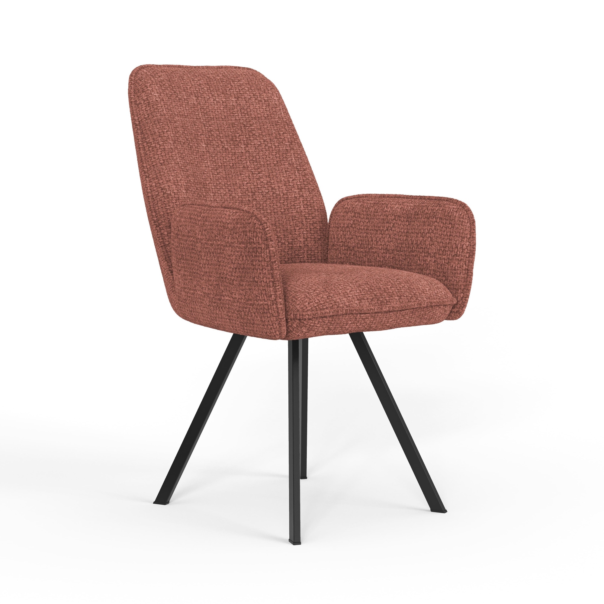 GOODproduct Chaise avec accoudoirs »Mily Esszimmerstuhl, Polstersessel, Wohnstuhl, Essstuhl mit Armlehnen« (Set) 2 cuismit schwarz pulverbeschichteten Metallbeinen, gepolstert, modern