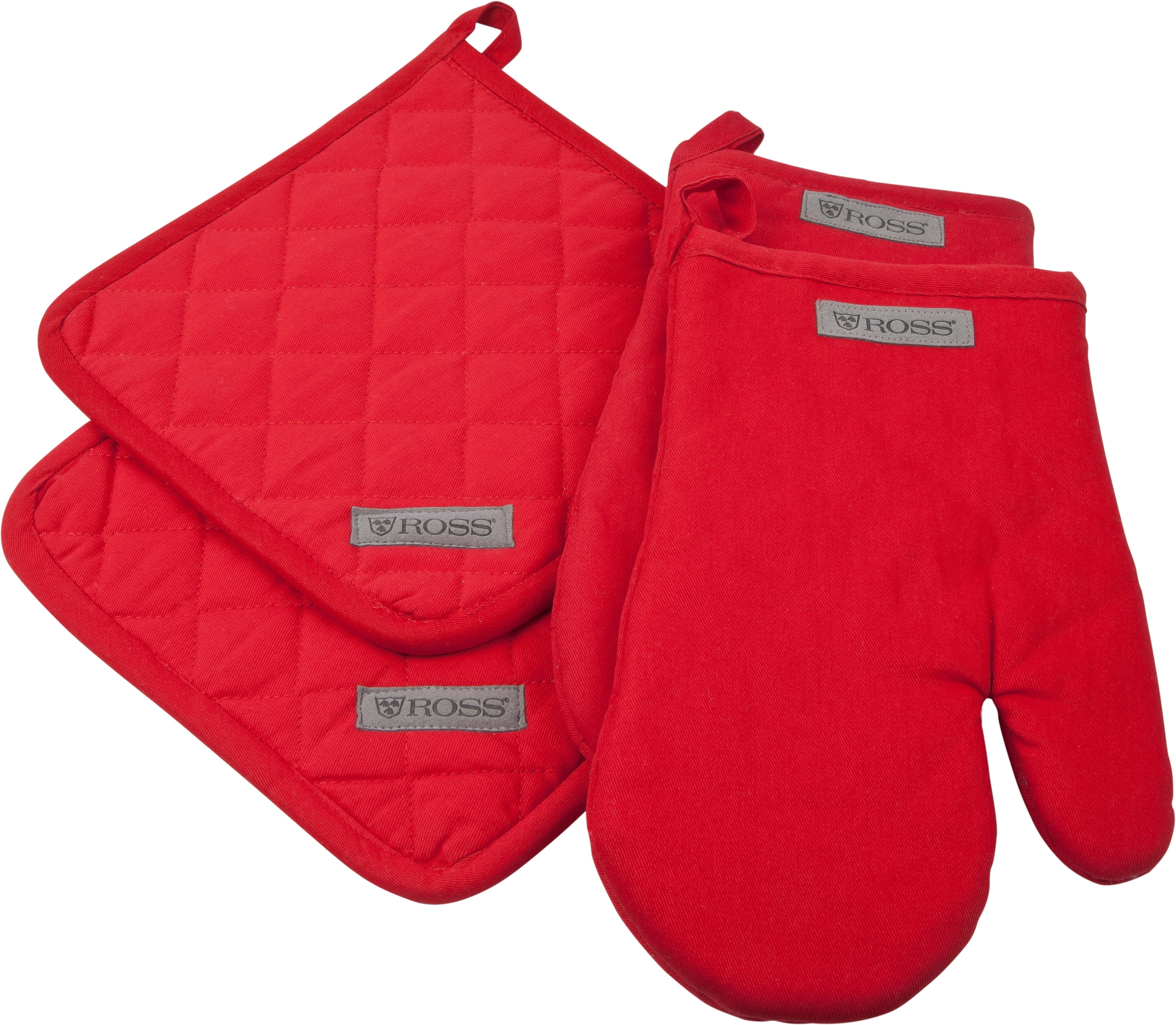 Image of ROSS Topflappen "Exclusiv" 2x Topflappen und 2x Grillhandschuh, 100% Baumwolle