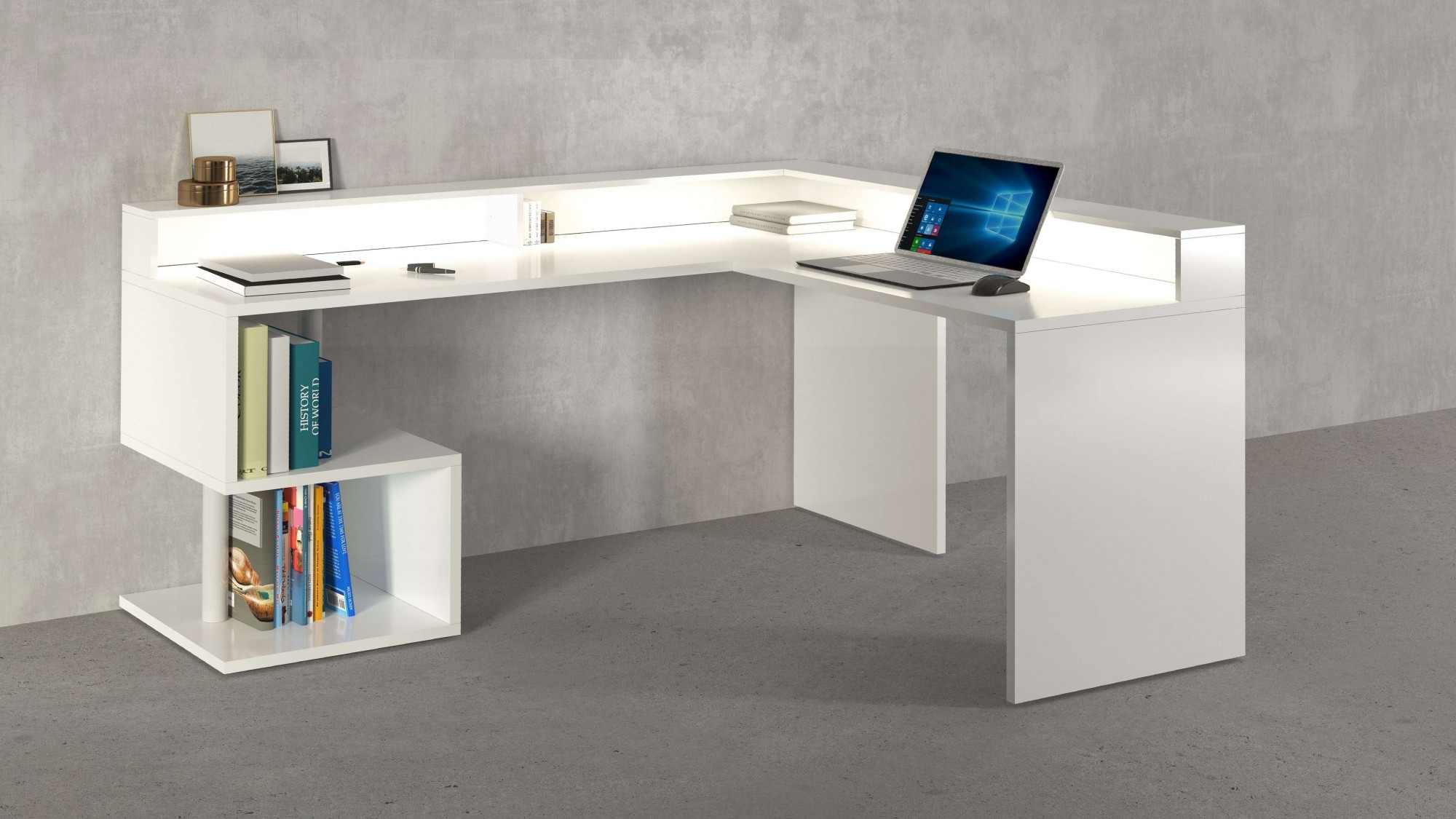 Image of Home affaire Eckschreibtisch "Esse, Schreibtisch im modernen Design" mit oder ohne Monitoraufsatz Breite 180/160 cm, "Made in Italy"