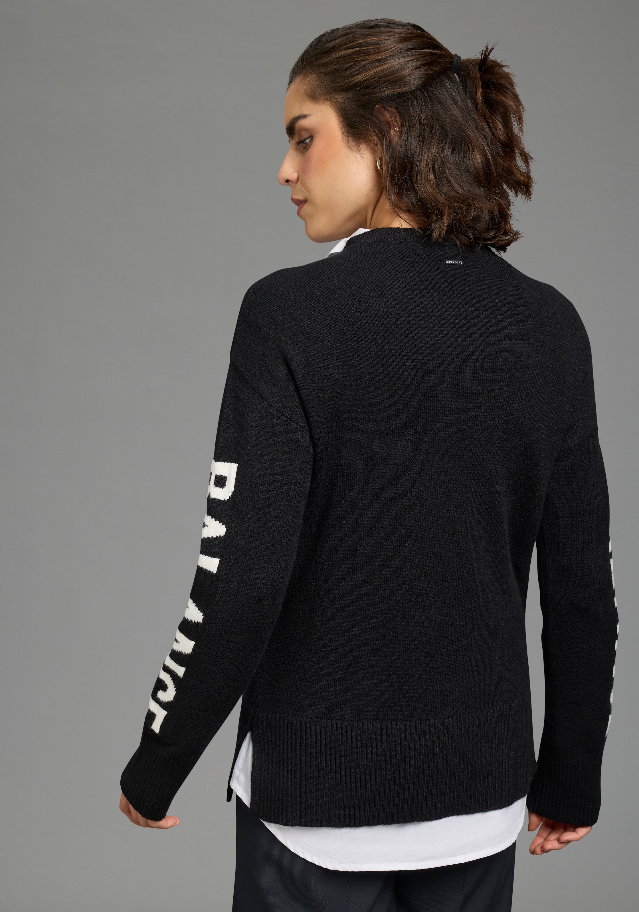 Laura Scott Strickpullover »mit Jacquardmuster« mit moderner Passform