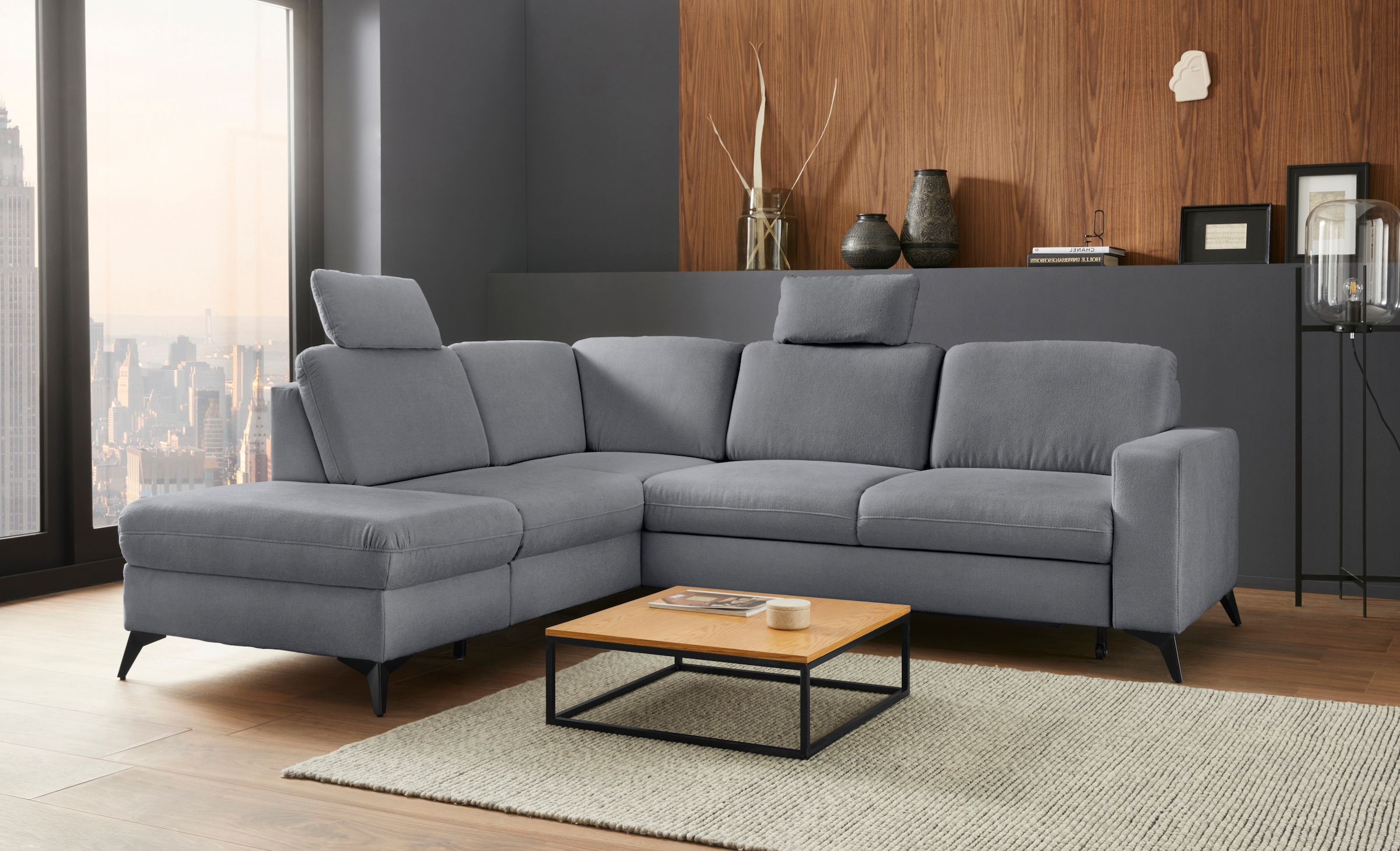 Image of Home affaire Ecksofa "Lolland L-Form" Wahlweise mit Bettfunktion und Stauraum, auch mit abwischbarem Bezug
