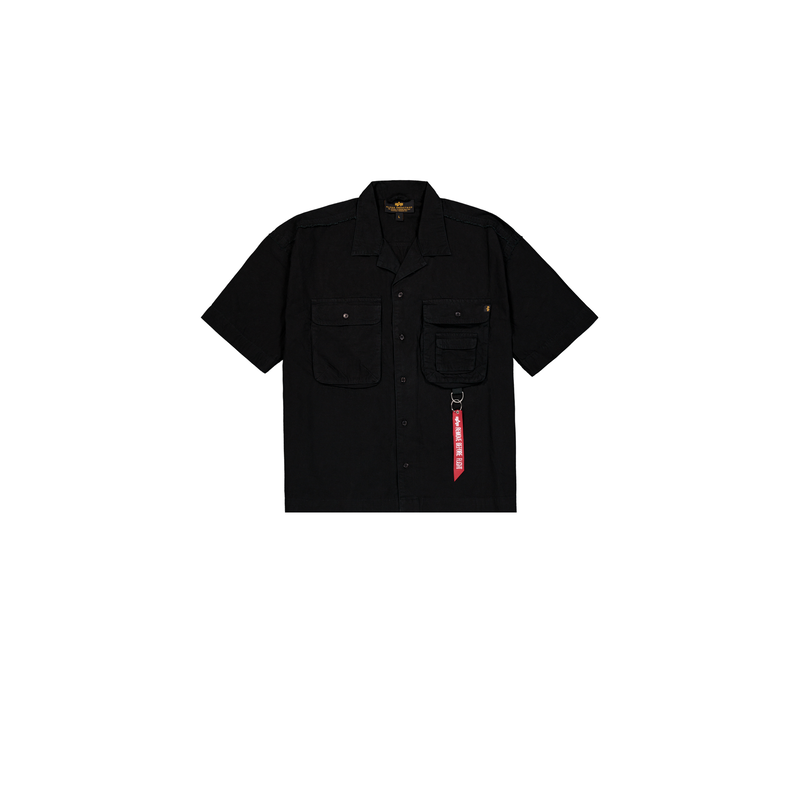 Alpha Industries , Print-Shirt »Aloha Safari Shirt« , schwarz , L , Canvas Stoff