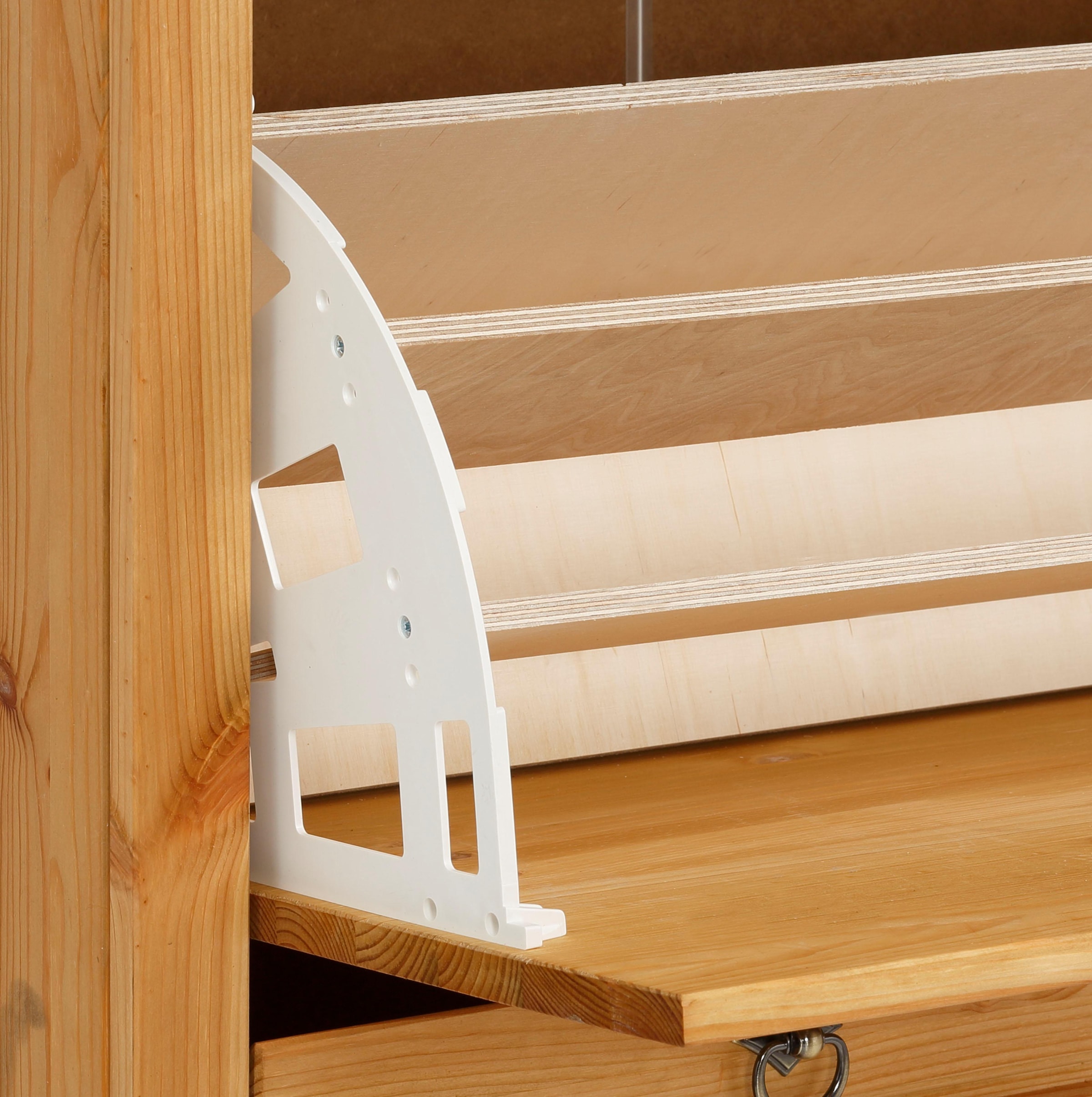 GOODproduct Armoire à chaussures »Basilico« aus massiver Kiefer, FSC®, Breite 90 cm, mit Schublade, Kassettenoptik