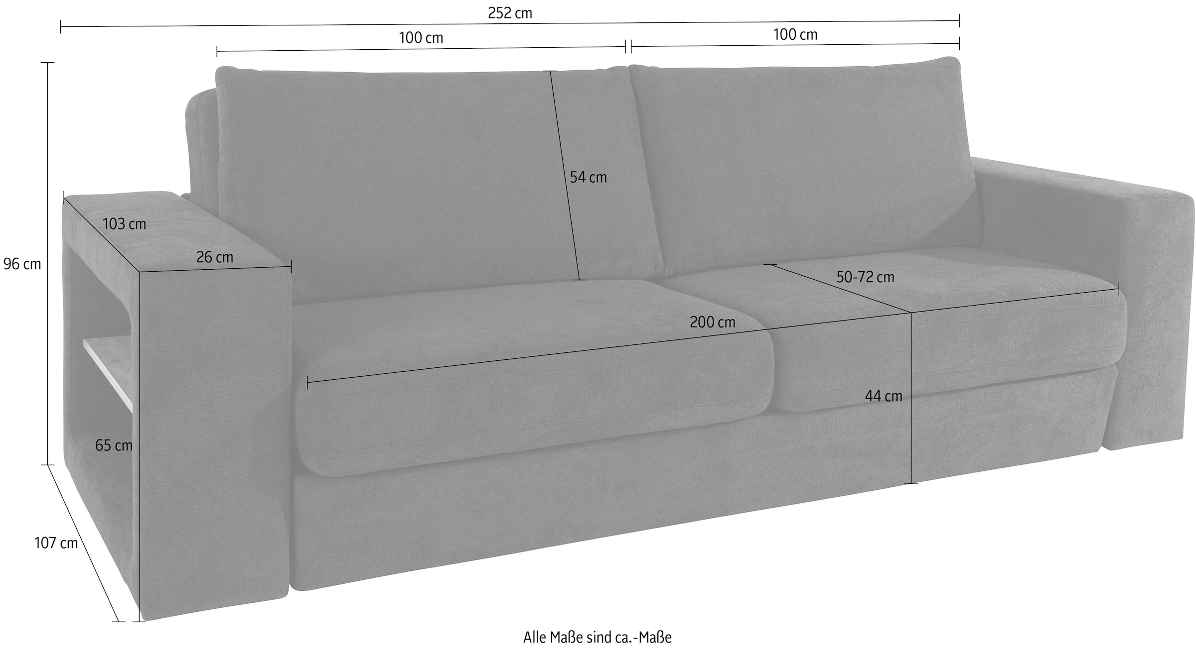 LOOKS by Wolfgang Joop 4-Sitzer »Looksvb«, Verwandlungssofa: aus Sofa wird Sofa mit 2 Hockern, mit Regalfunktion