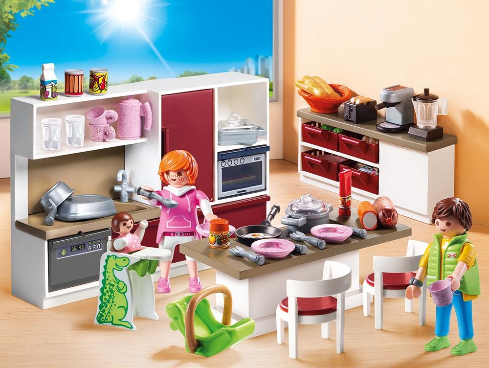 Playmobil® Konstruktions-Spielset »Grosse Familienküche (9269), City Life«, Made in Germany