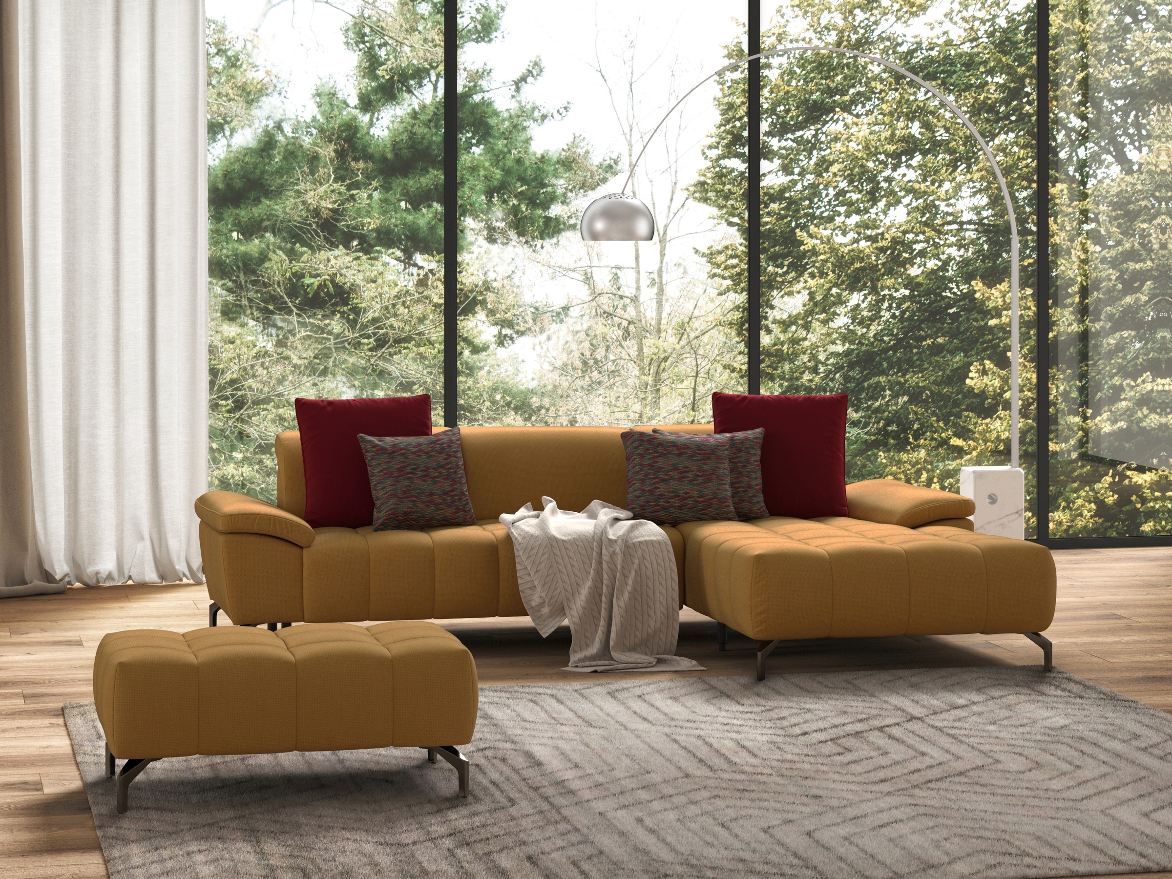 sit&more Ecksofa »Cool L-Form«, wahlweise mit Kopfteilverstellung und Vorziehsitz, motorisch