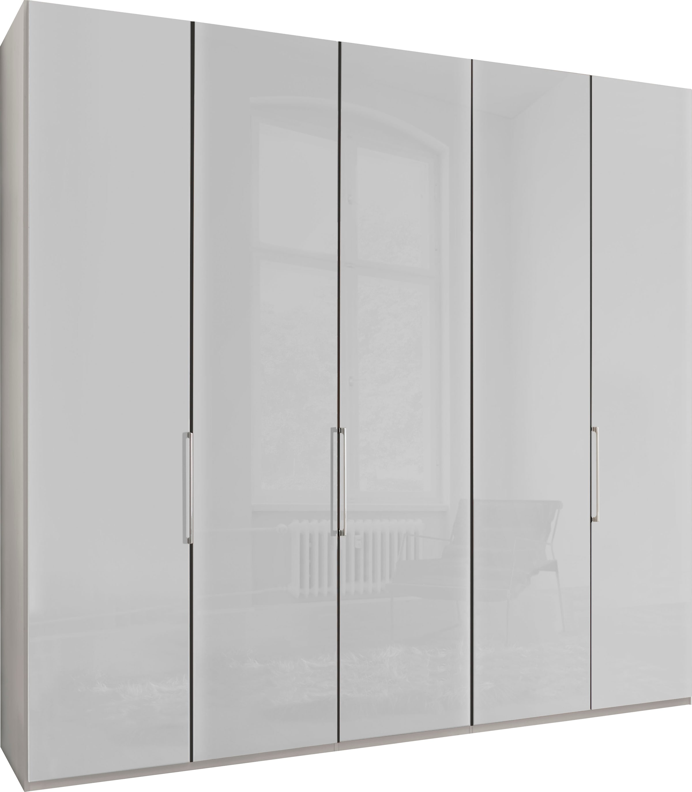 WIEMANN Kleiderschrank »Monaco, Kleiderschrank, Schrank, Wäscheschrank, mit edler Glasfront« 2 Breiten, 2 Höhen 216/236 cm auswählbar, MADE IN GERMANY,  hochwertigen Beschläge inkl. Türdämpfung, variable Inneneinteilung