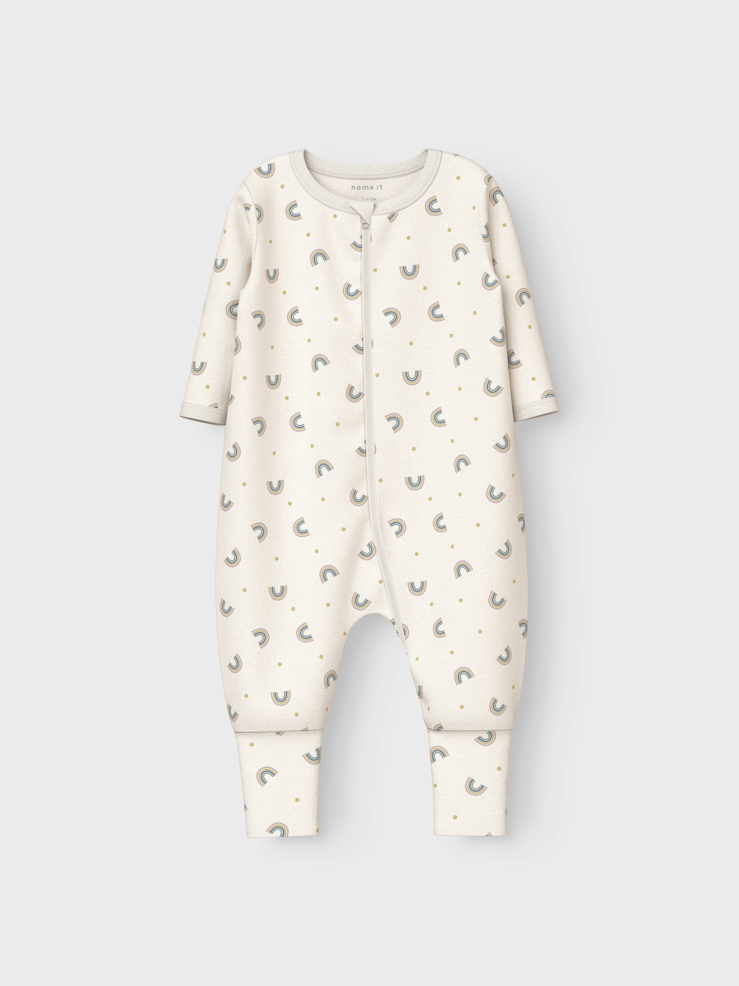 Name It Schlafanzug »NBFNIGHTSUIT 2P ZIP FF JET RAINBOW NOOS«, (Packung, 2 tlg.)