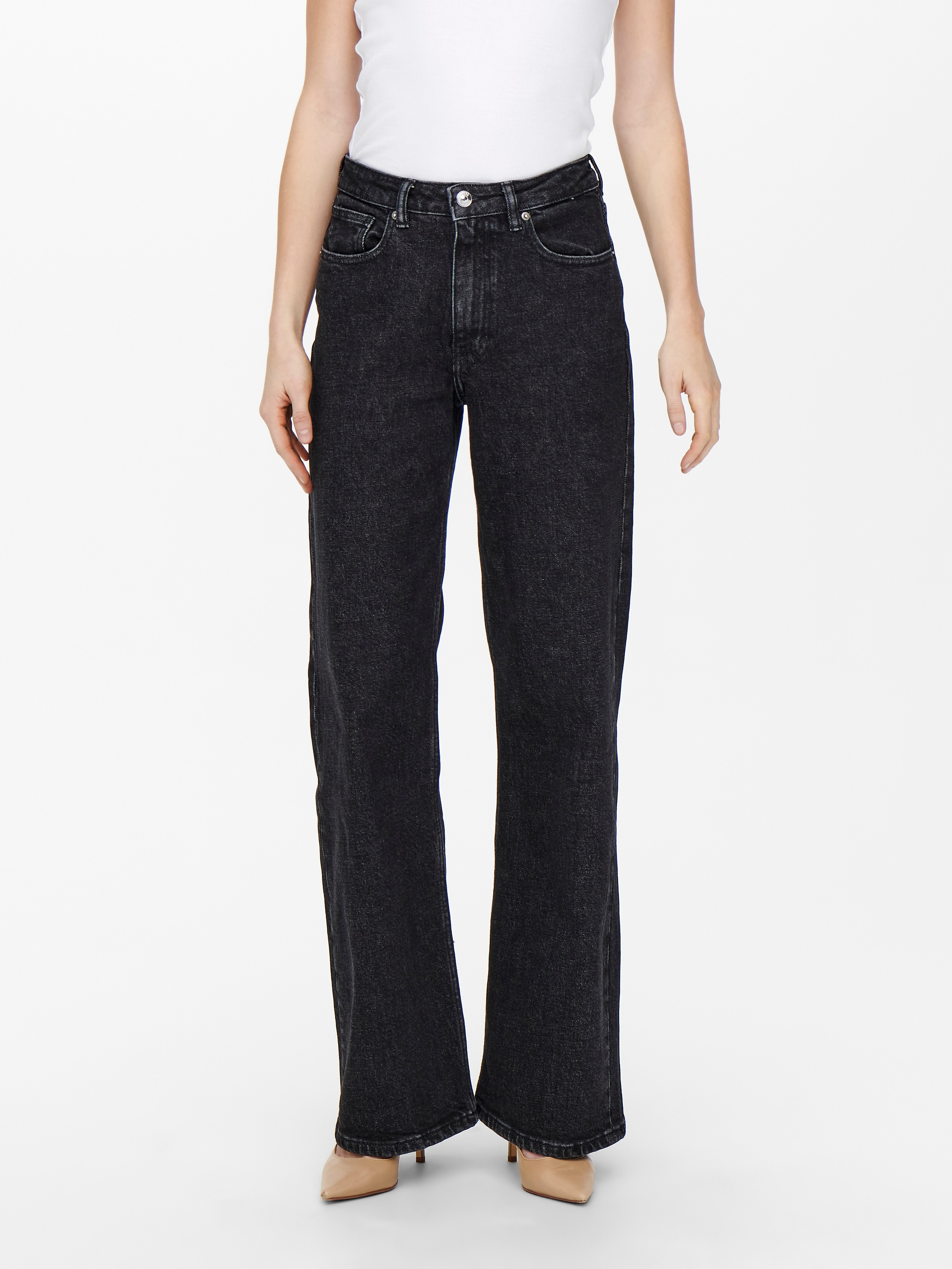 Image of ONLY High-waist-Jeans "ONLJUICY HW WIDE LEG REA244" Baumwollmischung, wide fit