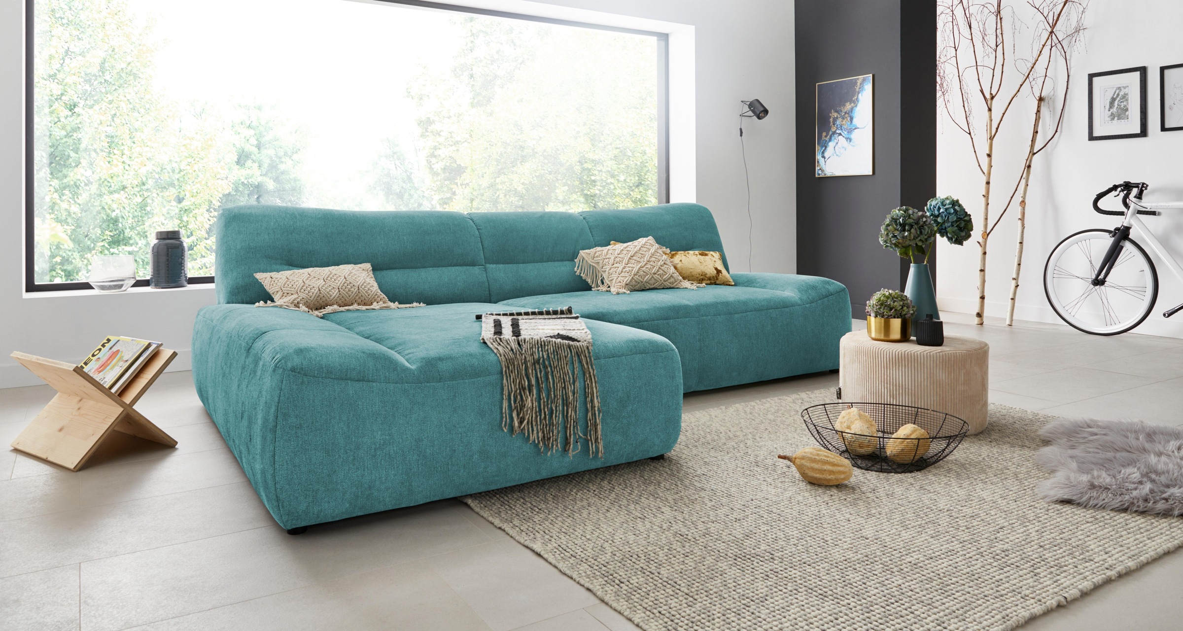 Image of DOMO collection Ecksofa "Cesena moderne Polsterecke mit flachen Armlehnen, L-Form" fester Sitzkomfort, frei im Raum stellbar