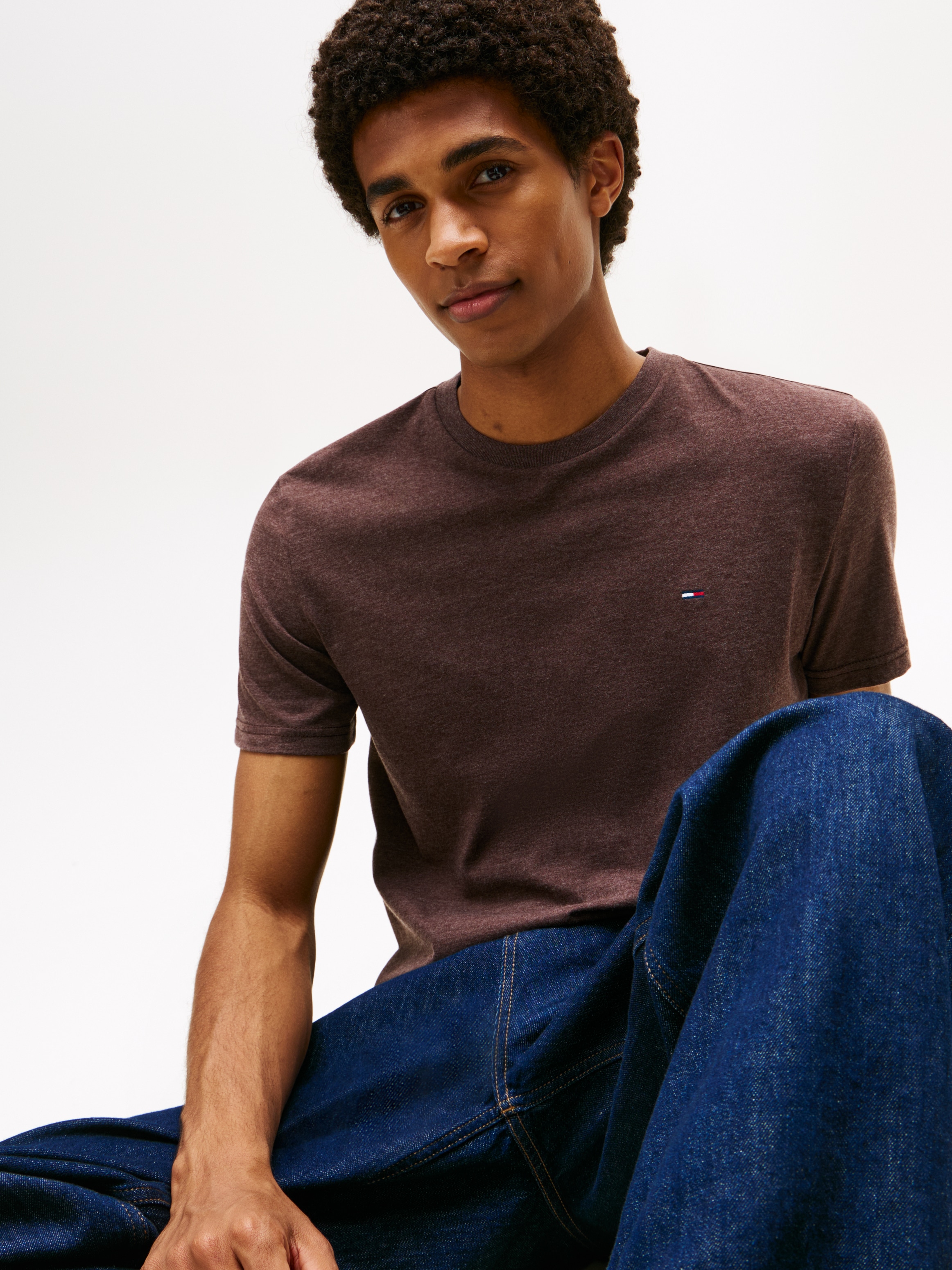 Tommy Jeans T-Shirt »TJM XSLIM JASPE HTR TEE EXT«, Mit Rundhalsausschnitt