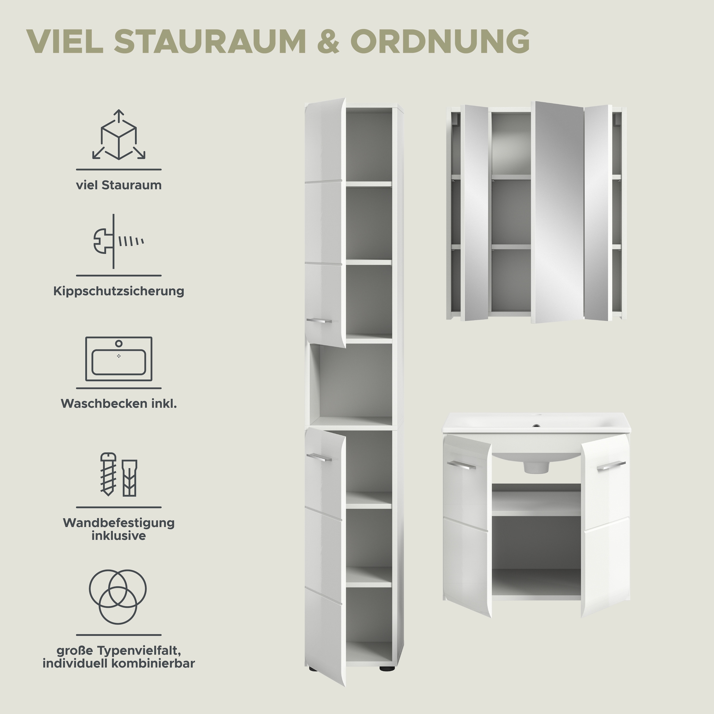 INOSIGN Ensemble de salle de bains Set, 4 cuis tlg.