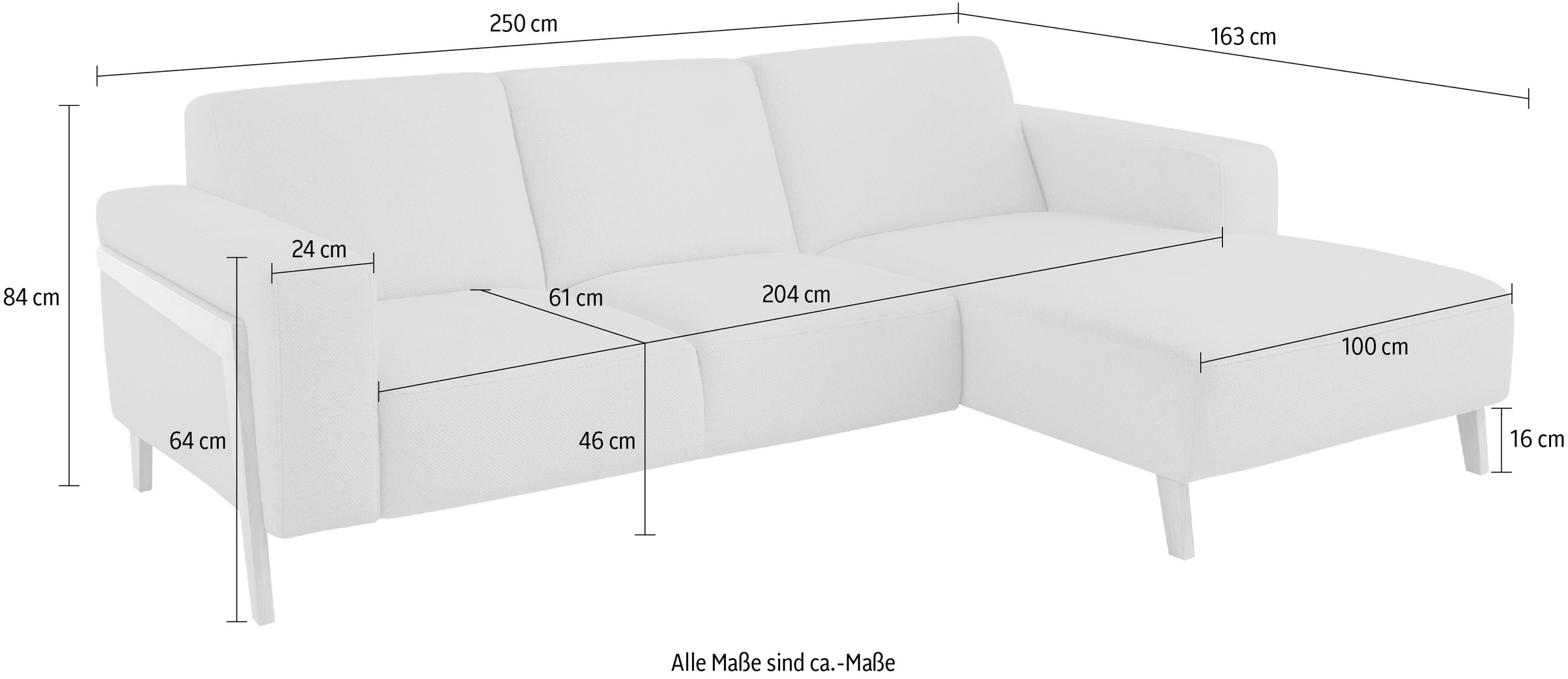 exxpo - sofa fashion Canapé d'angle »Starr, modern und klassisches Design, hochwertige Verarbeitung, bequem« L-Form, wahlw. elektrische Sitztiefenverstellung, Massivholzfüsse