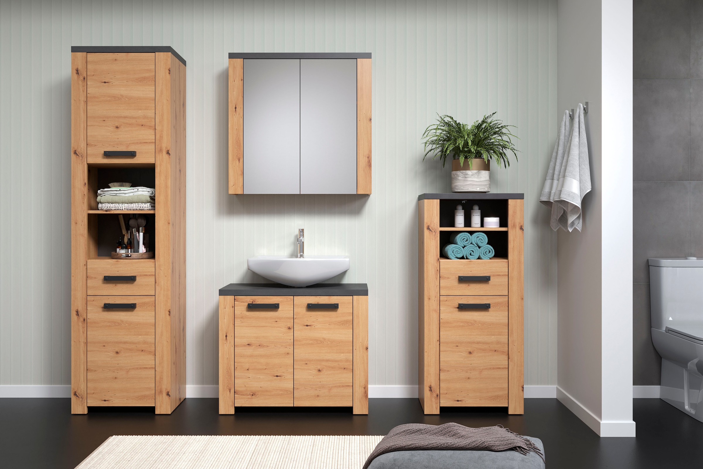 welltime Armoire haute »Ambres« 1 cuis tlg. armoire haute avec fonction soft-close - (L/P/H) 53/35/196 cm