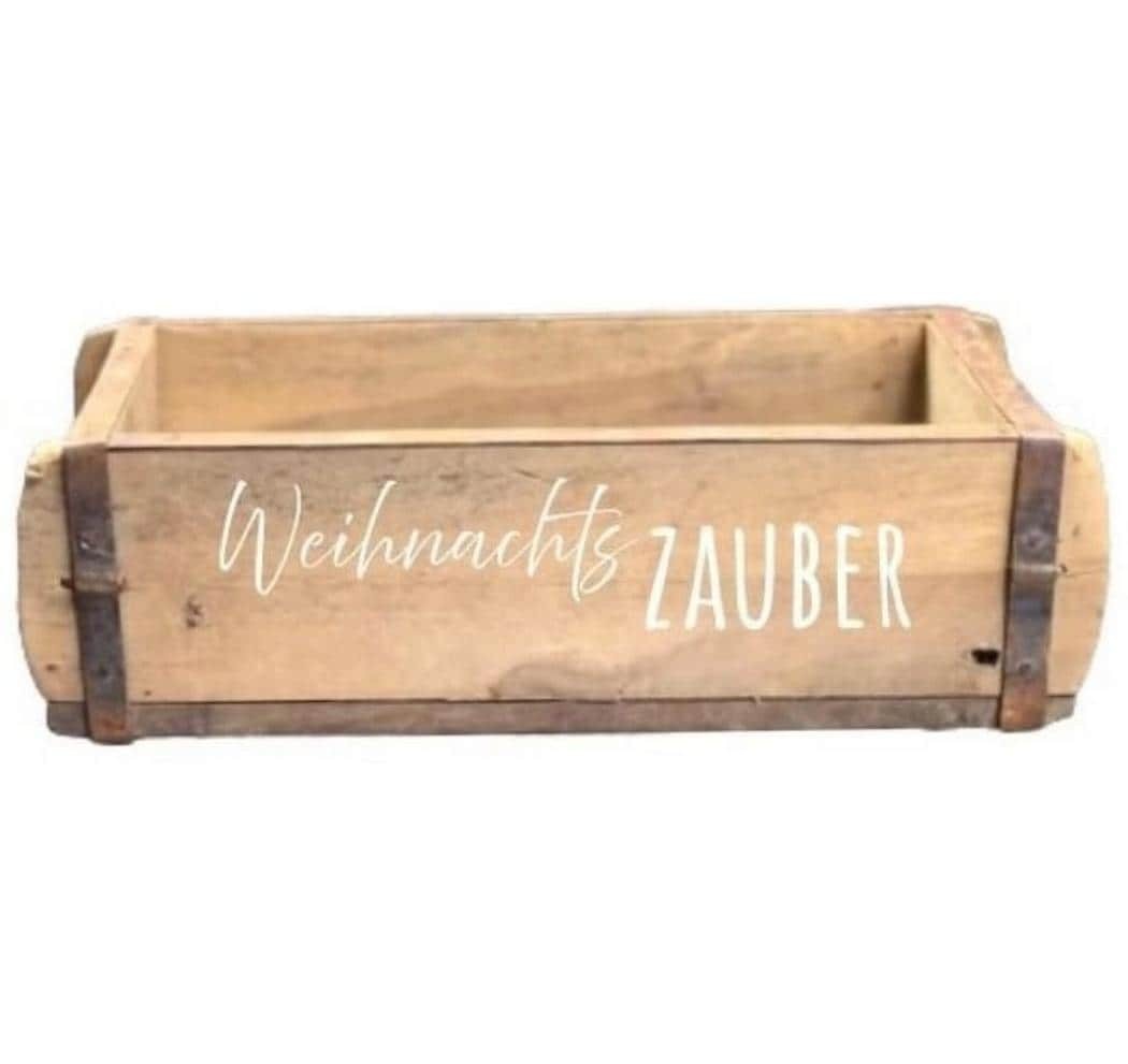 Image of Dekoobjekt "Ziegelform "Weihnachtszauber" Holz Natur 32 x 15 x 9 cm"