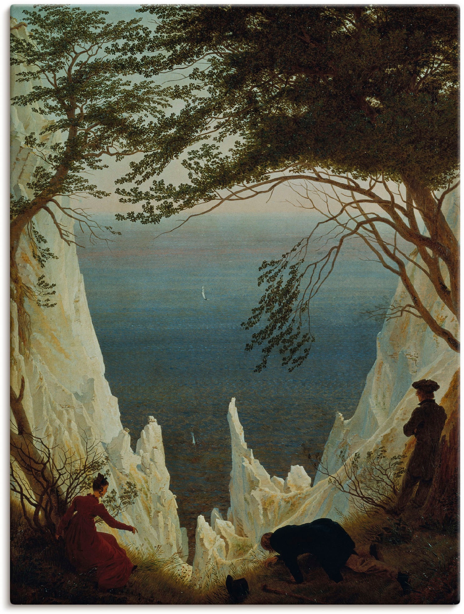 Image of Artland Leinwandbild "Die Kreidefelsen von Rügen. 1818/1819." Felsen 1 Stk. tlg. auf Holzrahmen gespannt