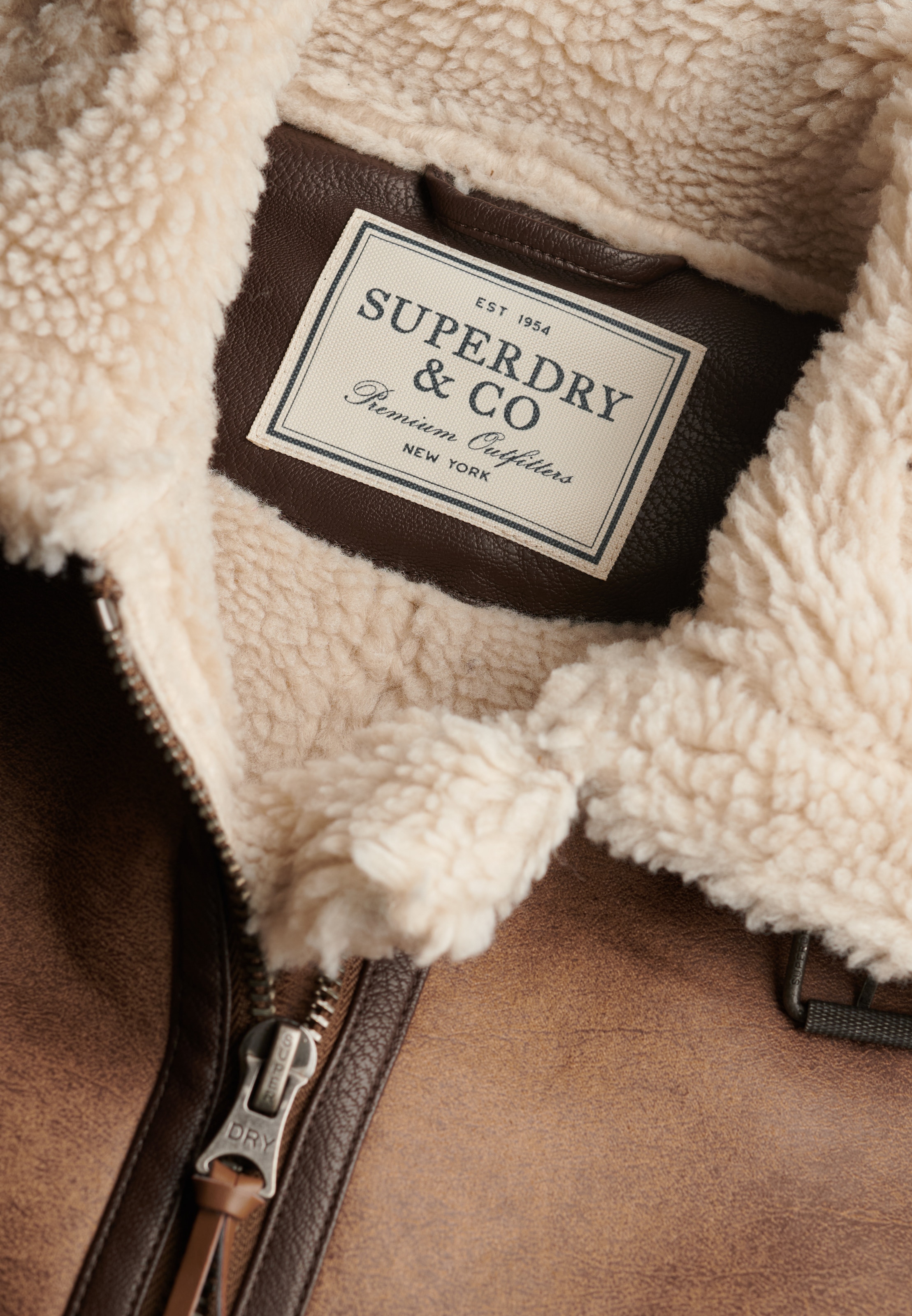 Superdry Veste courte »FAUX SHEARLING JACKET« Kunstfaser, relaxed fit