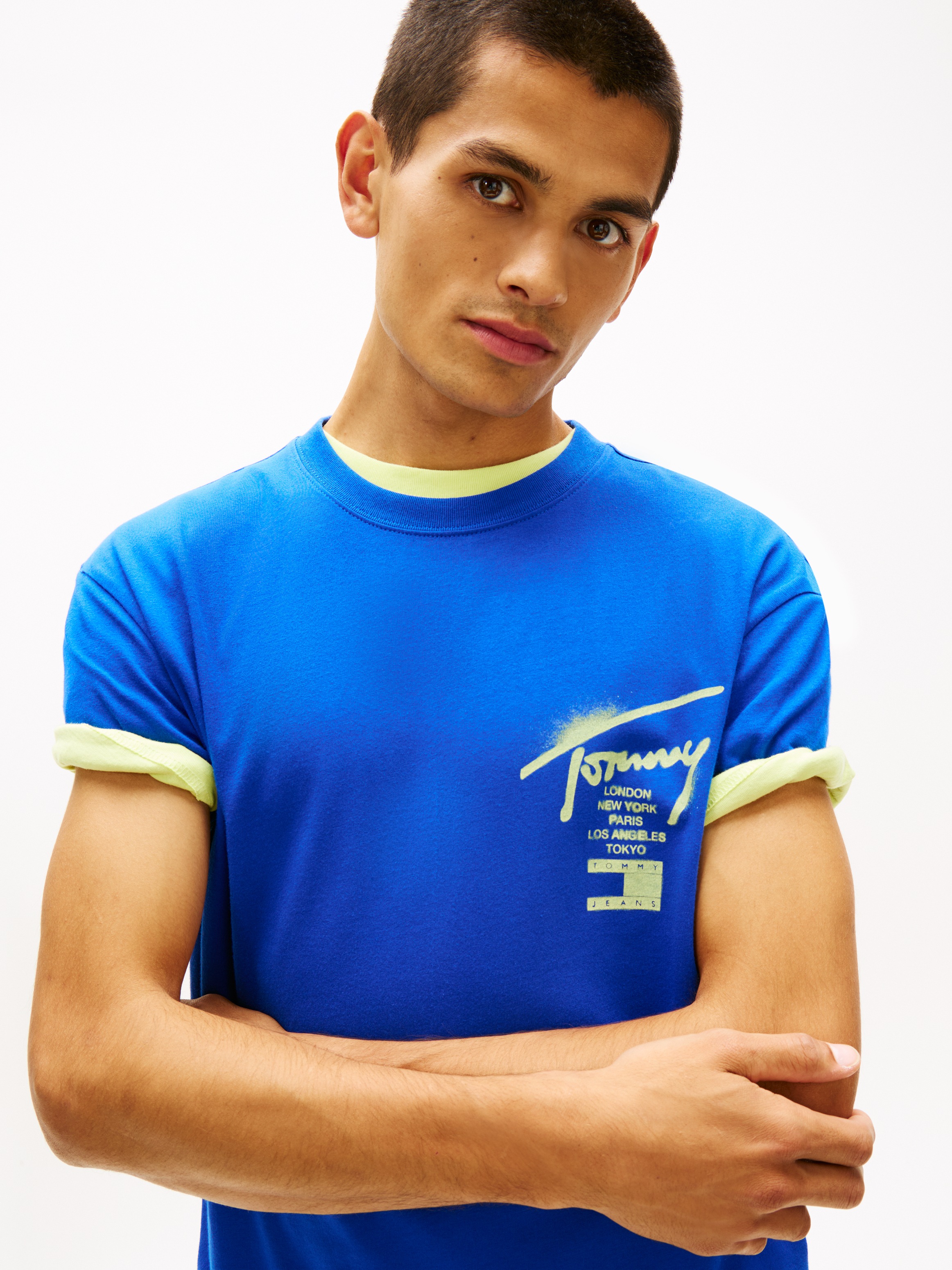 Tommy Jeans T-Shirt »TJM REGULAR CITY SIGN« Regular fit mit Markenprint