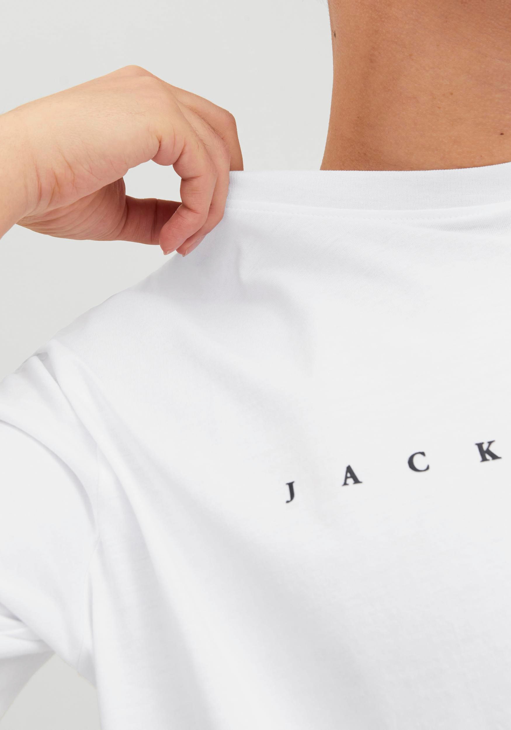 Jack & Jones Rundhalsshirt »JJESTAR mit Pigmentprint und Baumwollgefühl«, bedruckt, modisch, relaxed fit, Baumwolle, Rundhals