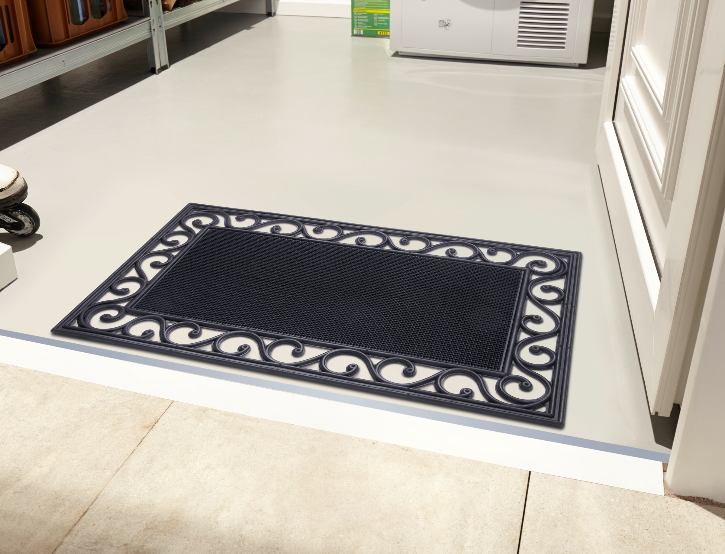 HANSE Home Fussmatte »Mix Mats Gusseisen-Optik Gummi Center, Türmatte«, rechteckig, 8 mm Höhe, Strapazierfähig, pflegeleicht, robust, wetterfest, UV-beständig
